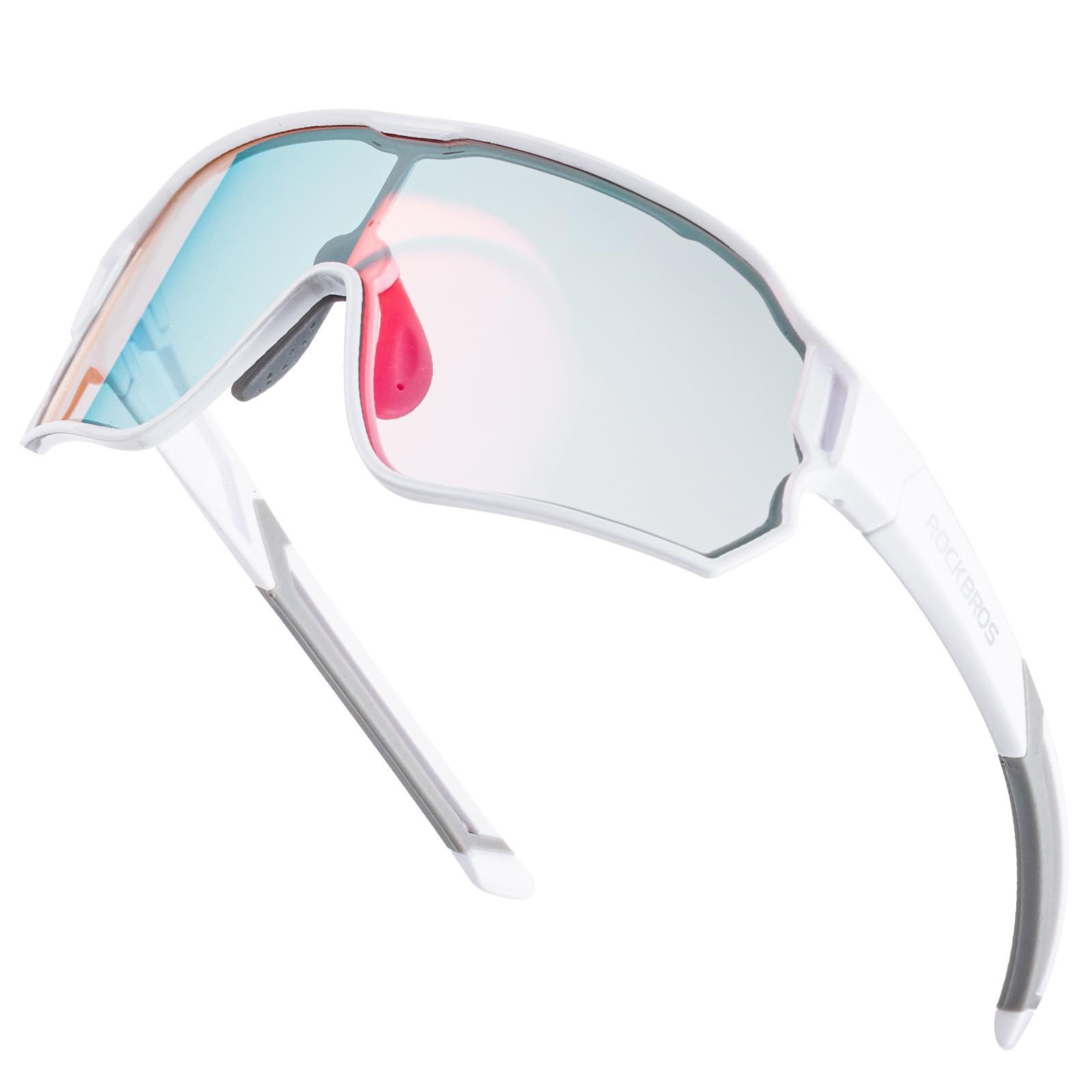 ROCKBROS Fahrradbrille Sportbrille Kinder Jugendliche Outdoor Radfahren TR90 Rahmen, selbsttönend, UV400 Schutz, photochrome Gläser, leicht, rutschfest
