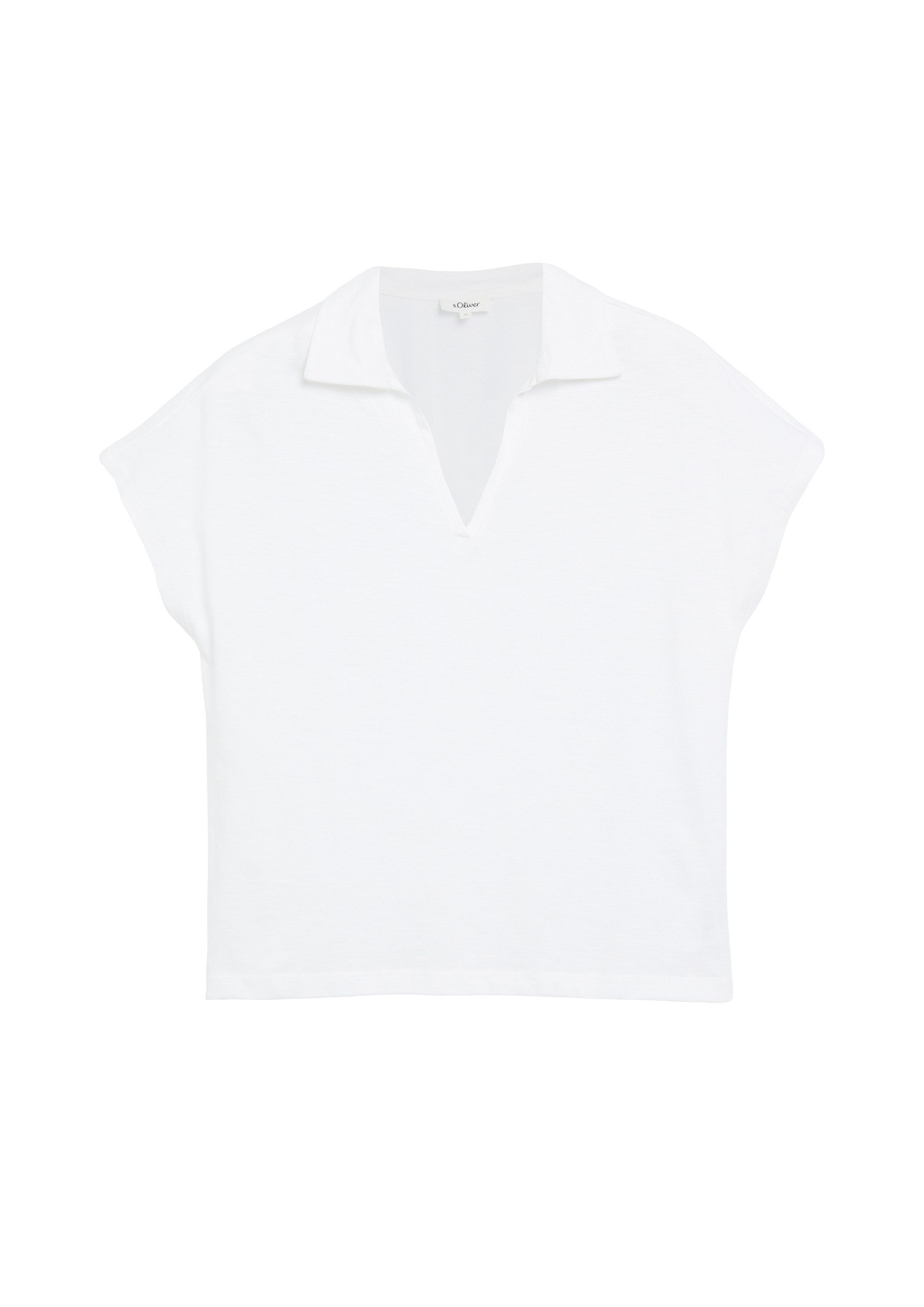 s.Oliver Kurzarmshirt Polo-Shirt T-Shirt mit Polokragen und überschnittenen Schultern