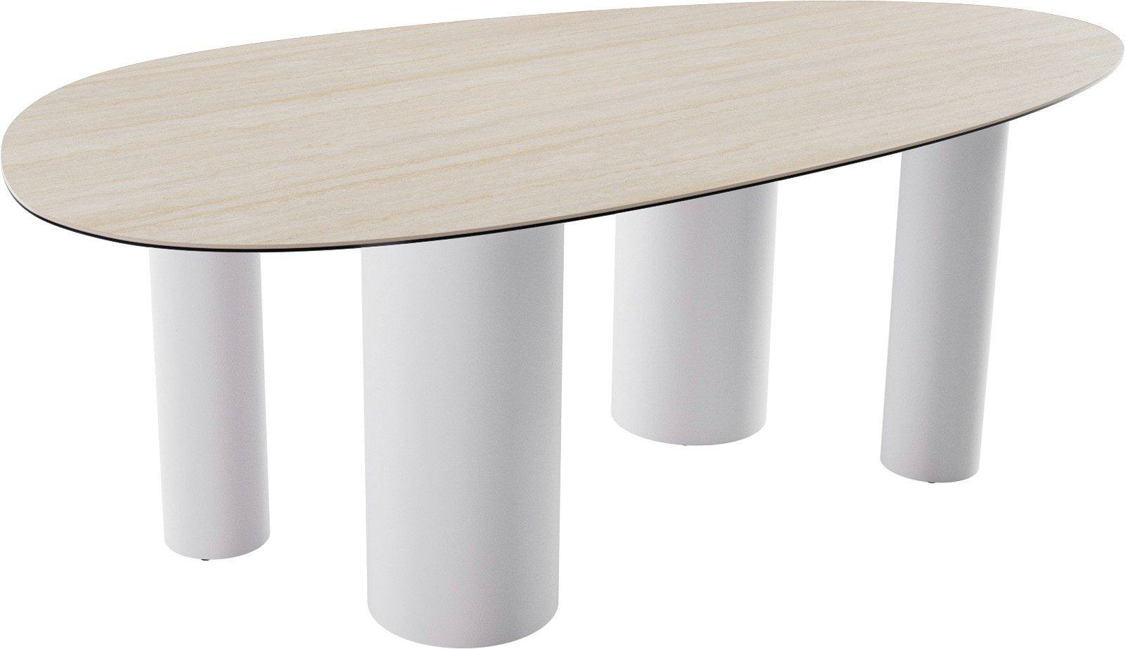 DELIFE Esstisch Edge, Oval Keramik Laminam®Travertino günstig online kaufen