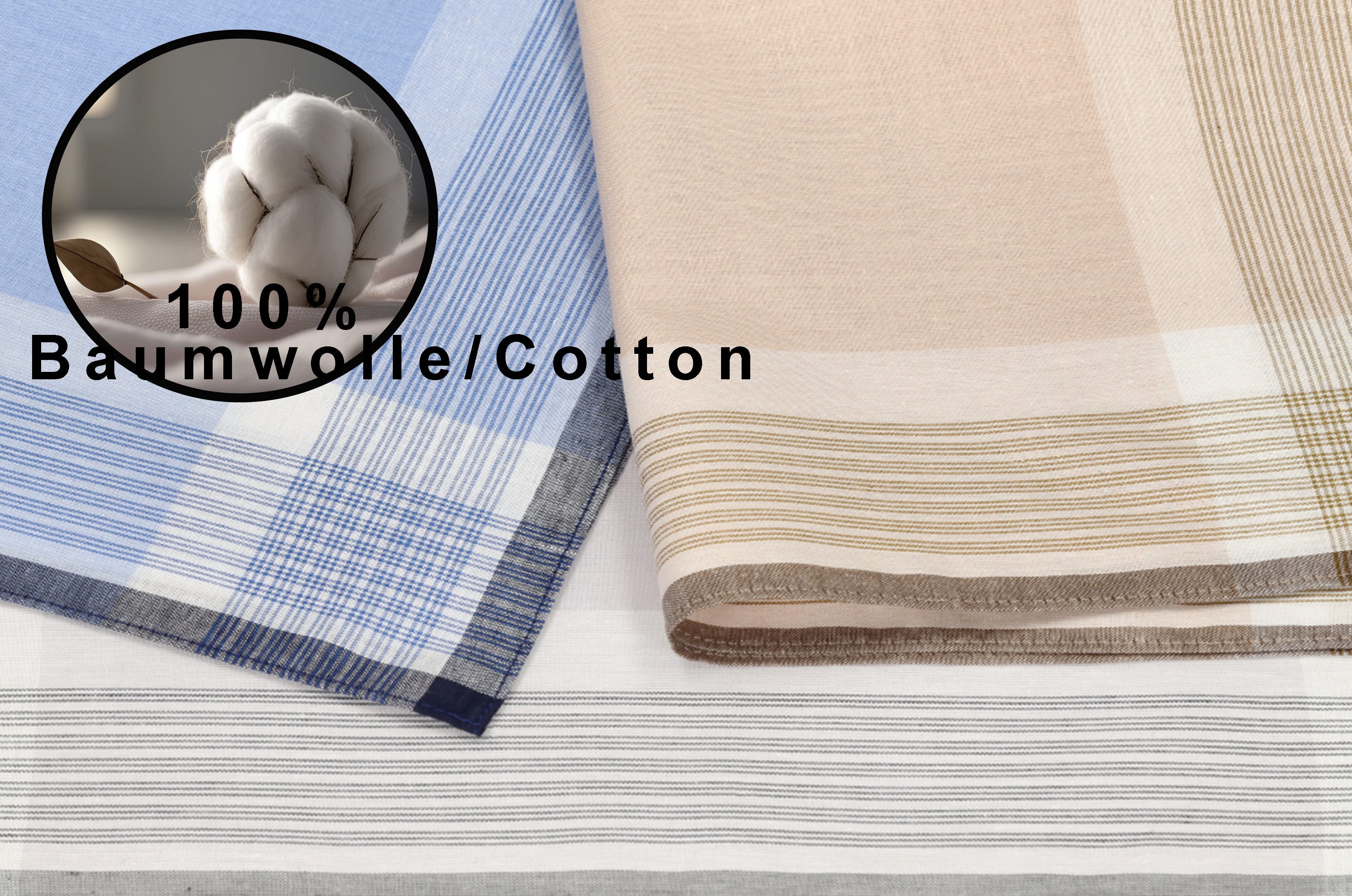 Betz Taschentuch 12 Stück Herren Stoff Taschentücher Set Größe 40x40 cm