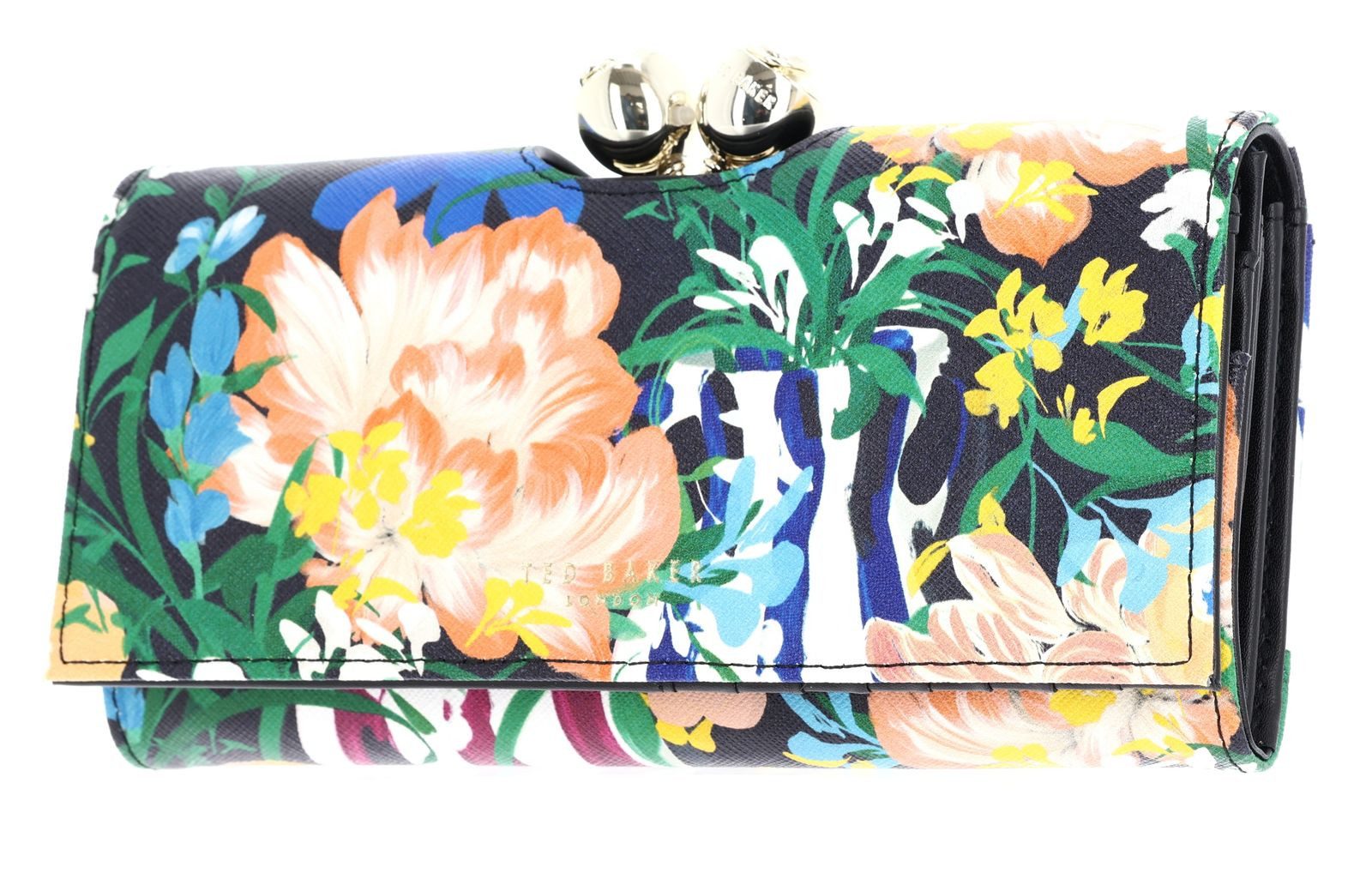 Ted Baker Geldbörse Bouquet Printed Leather Large Bobble Purse, aus echtem Rindsleder