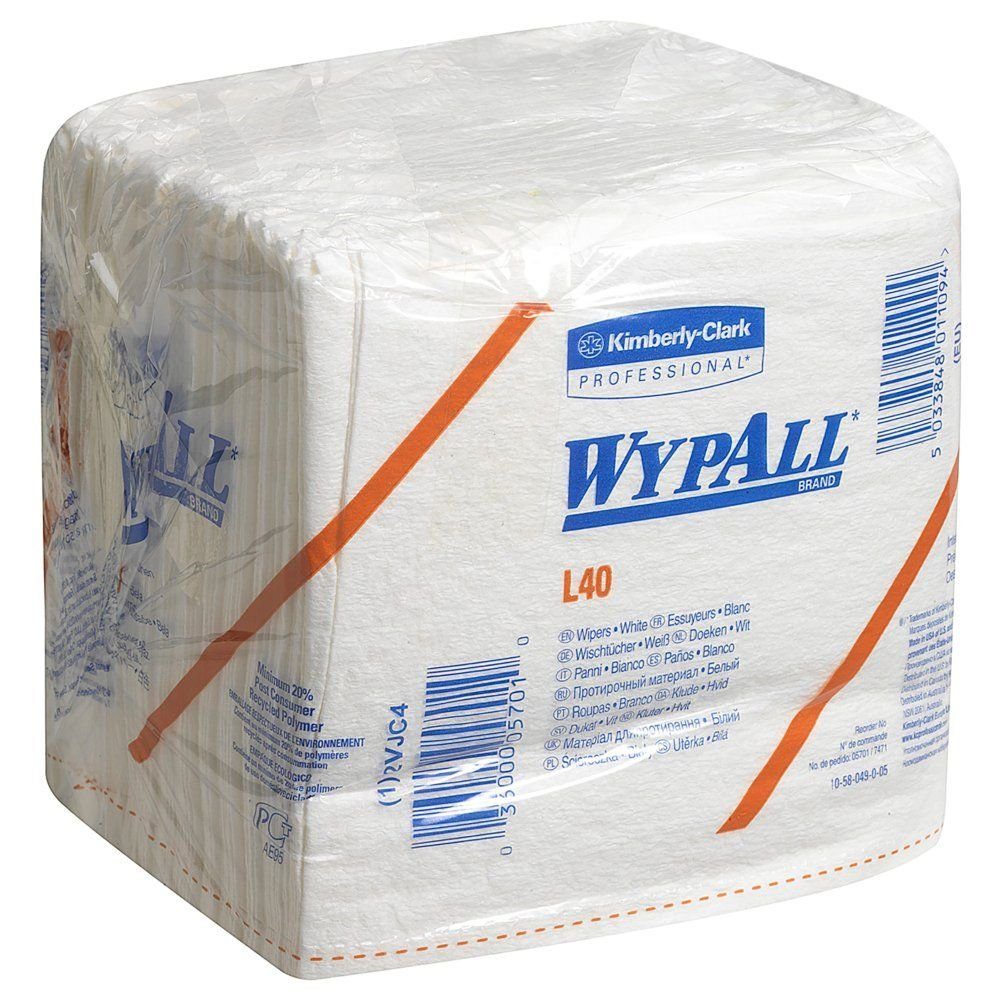 Wypall Klemmen Wischtuch L40 - 1-lagig, weiß, Packung mit 56 Tüchern