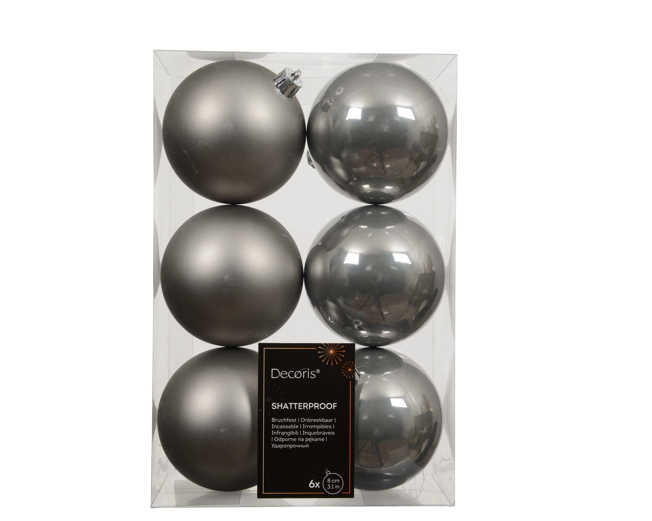 Kaemingk Weihnachtsbaumkugel, Weihnachtskugeln Kunststoff 8cm 6 Stück Zart günstig online kaufen