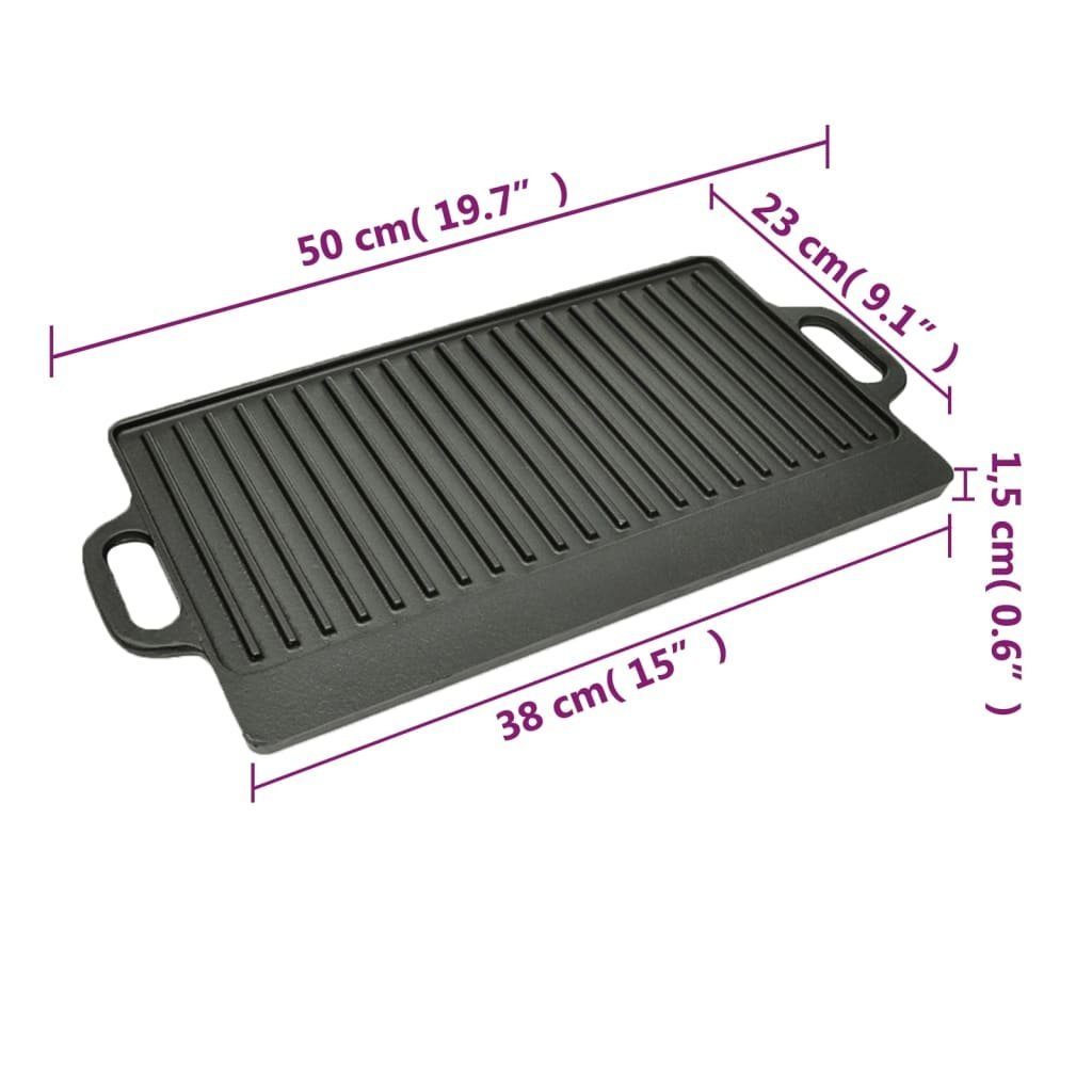 vidaXL Grillpfanne Grillplatte Wendeplatte 50x23 cm Gusseisen