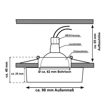 LEDANDO LED Einbaustrahler 3er LED Einbaustrahler Set Weiß mit LED GU5.3 / MR16 Markenstrahler vo