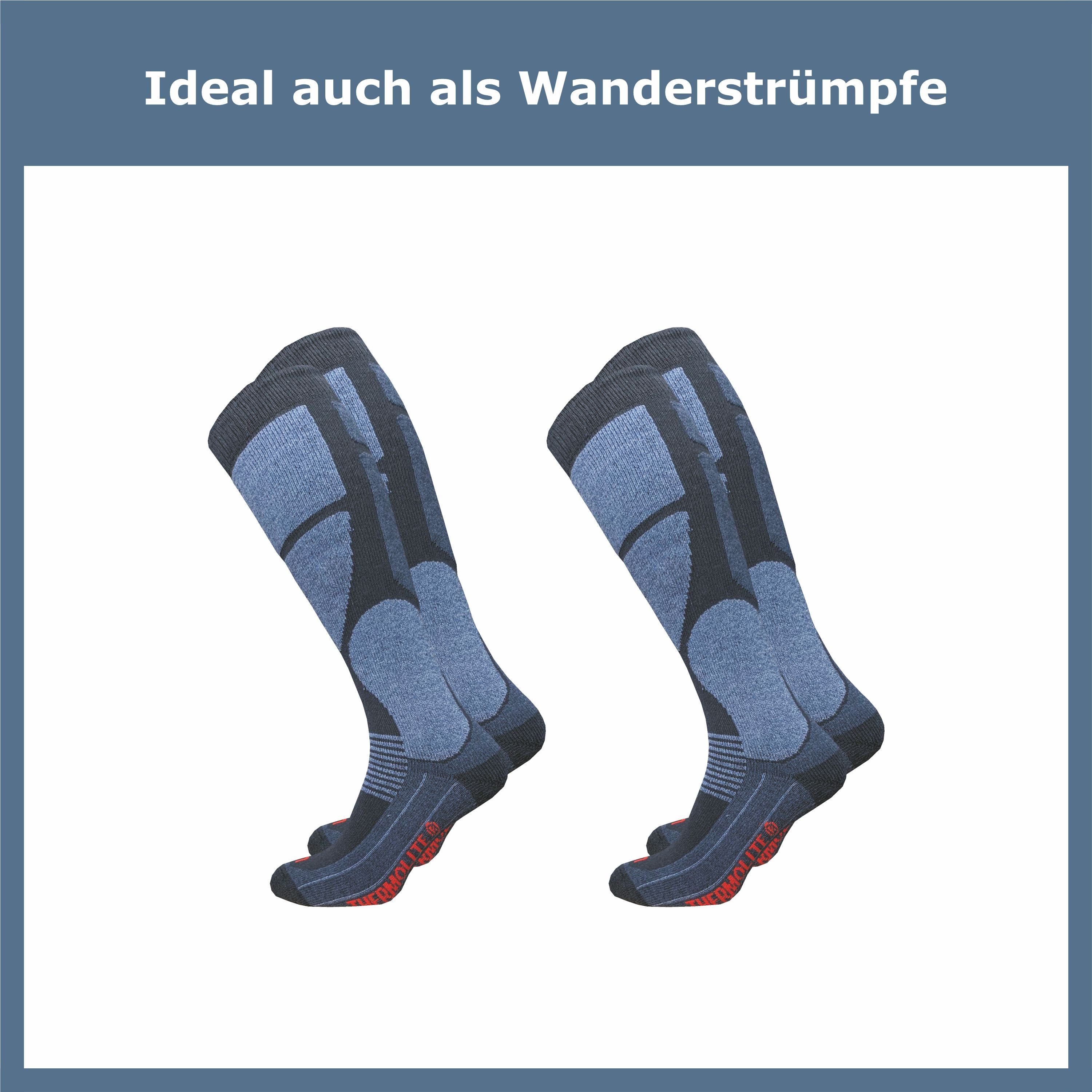 GAWILO Skisocken für Damen mit Spezialpolsterung und wärmender THERMOLITE® Funktion (2 Paar) auch für Snowboard, Trekking oder als Thermosocke geeignet