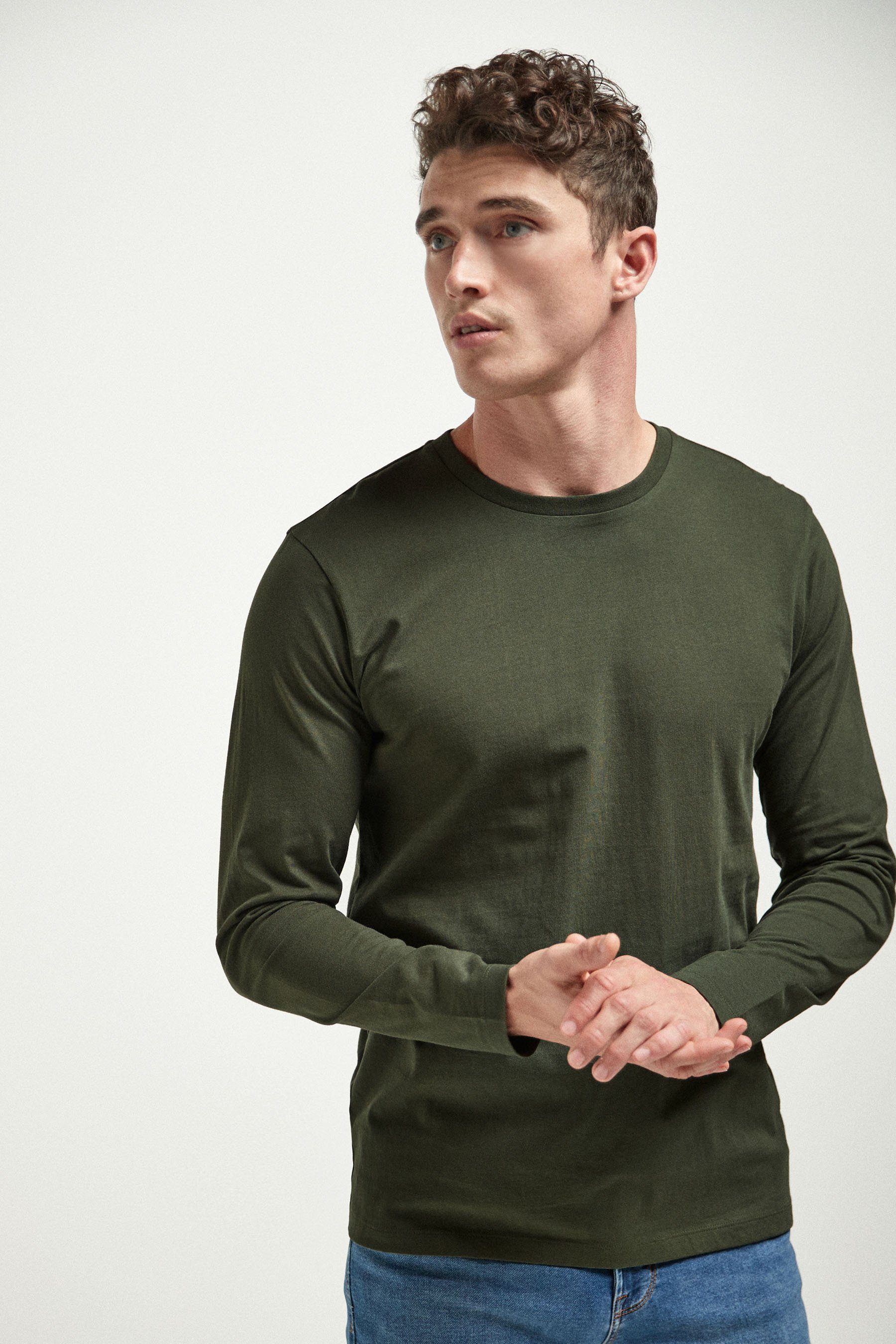 Next Langarmshirt Rundhalsshirt – Regular Fit günstig online kaufen