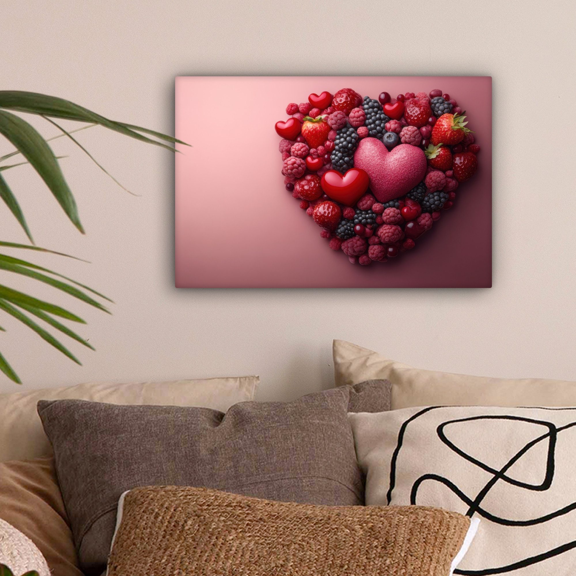 OneMillionCanvasses® Leinwandbild Obst - Herzen - günstig online kaufen