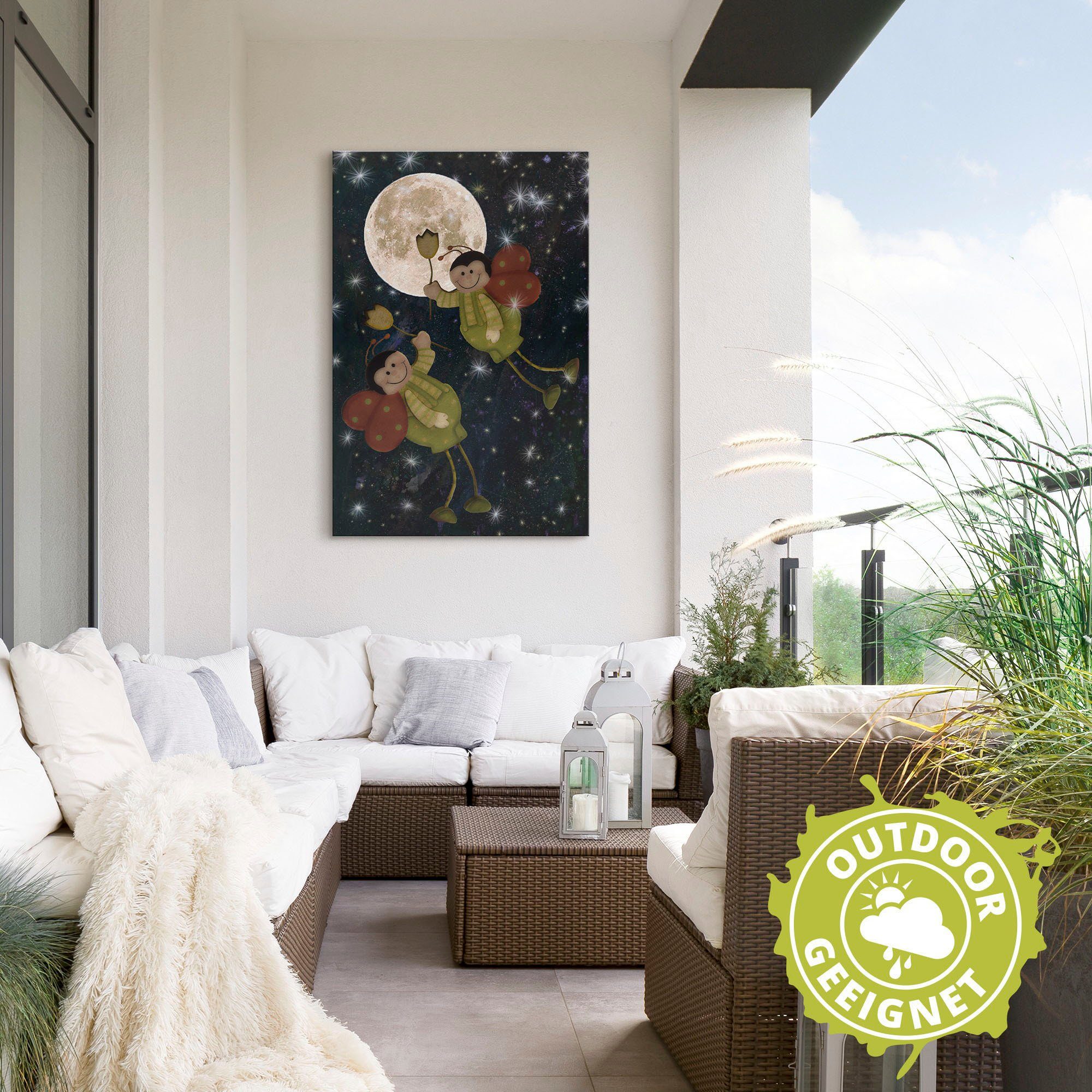 Artland Wandbild »Flug zum Mond«, Märchenbilder (1 Stück), in vielen Größen & Produktarten - Alubild / Outdoorbild für den Außenbereich, Leinwandbild, Poster, Wandaufkleber / Wandtattoo auch für Badezimmer geeignet-HomeTrends