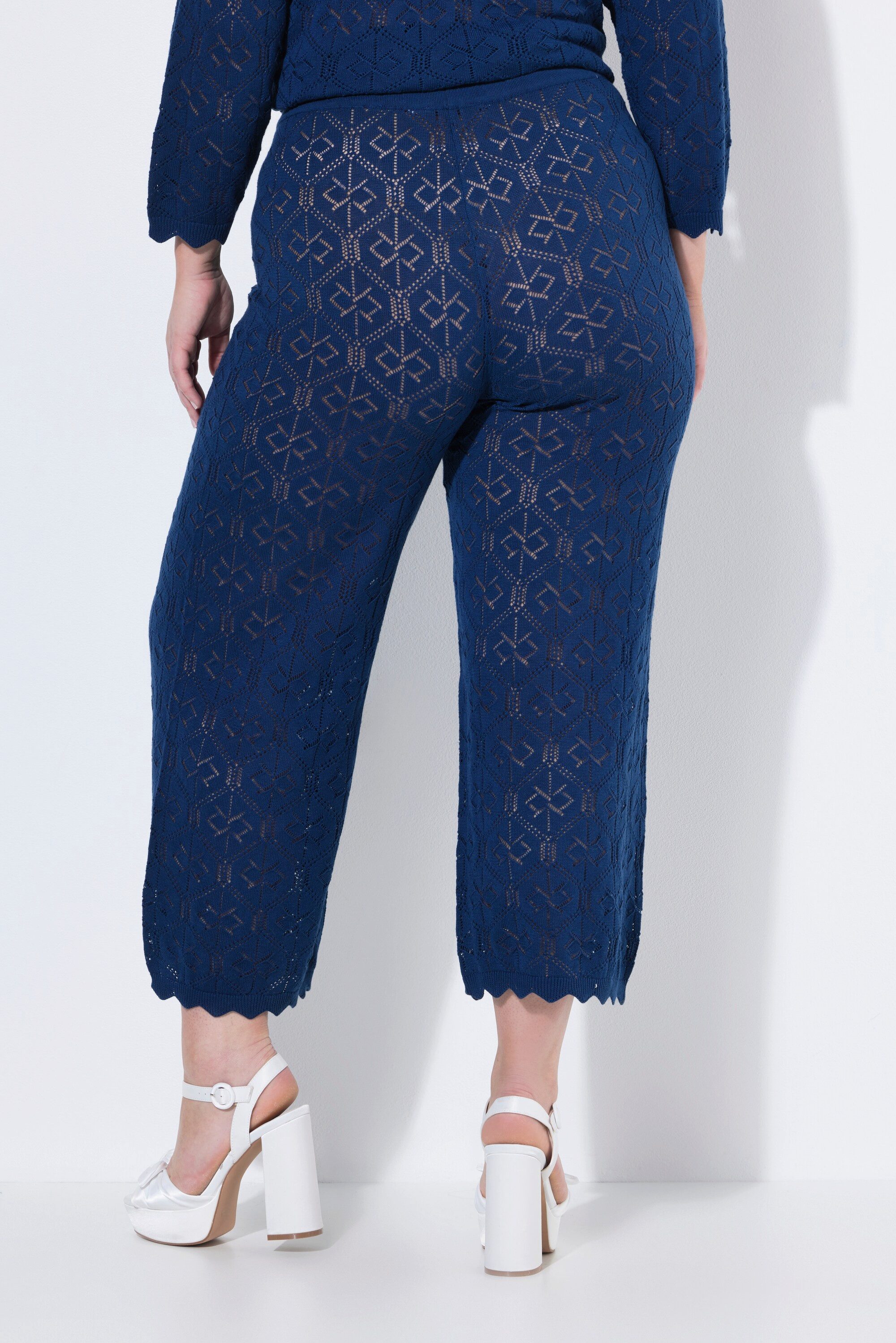 MIAMODA 7/8-Hose Culotte weites gerades Bein Ajour-Strick – Bild 5 von 5