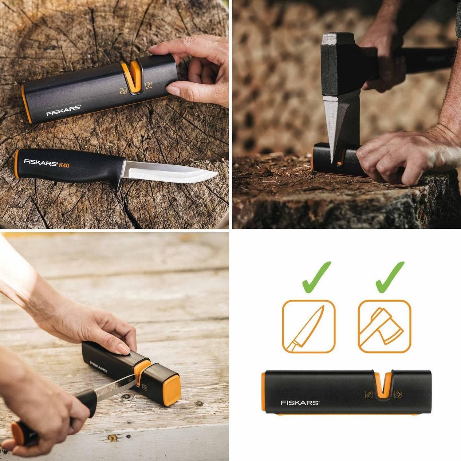 Fiskars Axt- und Messerschärfer FISKARS Axt- und Messerschärfer, für Rechts- und Linkshänder