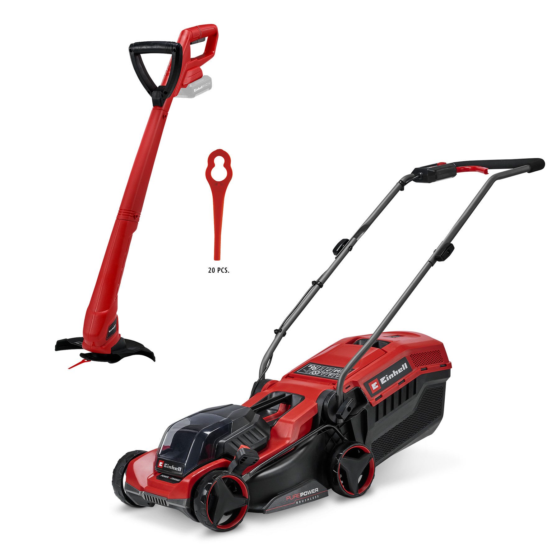 Einhell Akkurasenmäher GE-CM 18/32, 32 cm Schnittbreite, (Set, inkl. Akku-Rasentrimmer GC-CT 18/24), ohne Akku und Ladegerät