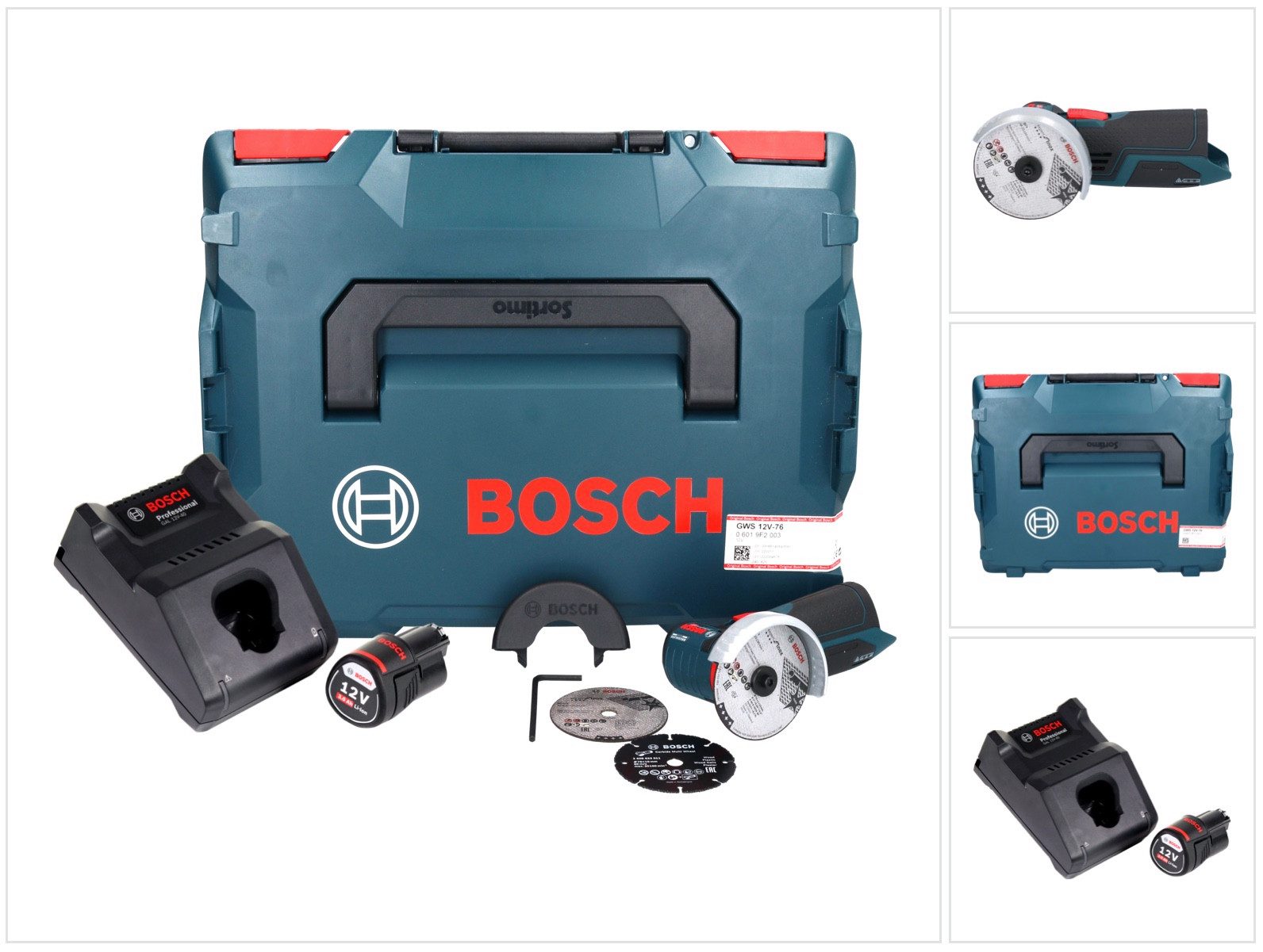 Bosch Professional Akku-Winkelschleifer GWS 12V-76 Professional Akku Winkelschleifer 12 V 76 mm Brushless