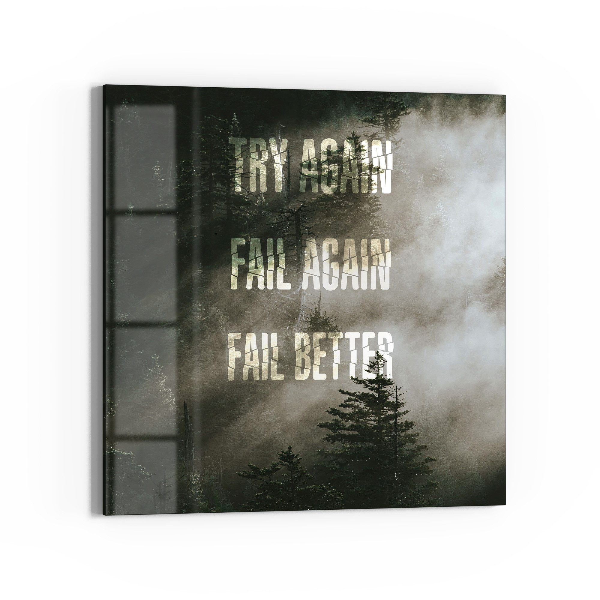 DEQOART Glasbild 'Neblige Weisheit', 'Neblige Weisheit', Glas Wandbild Bild günstig online kaufen