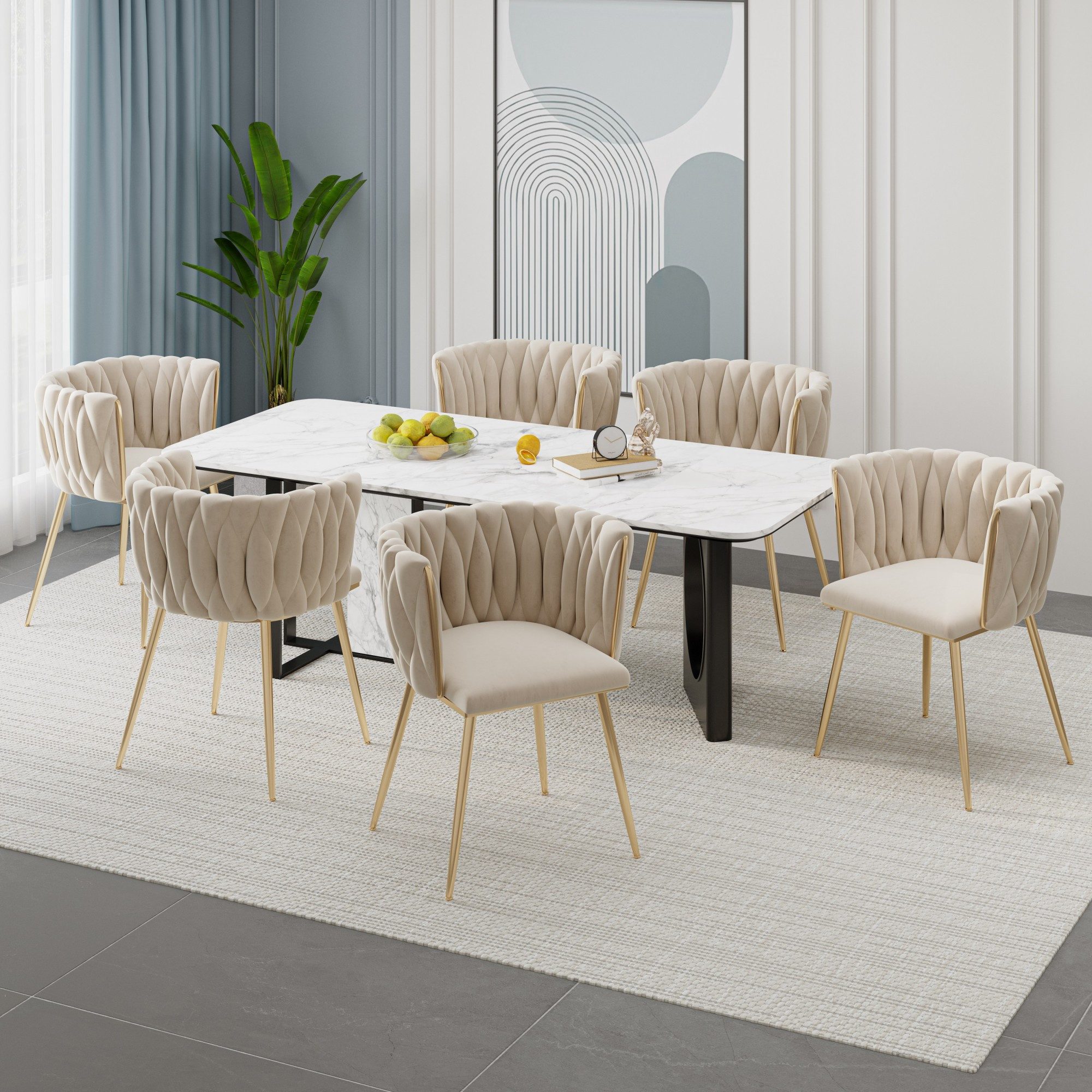 LVHOM Esszimmerstuhl Set mit runden Rückenlehne, günstig online kaufen