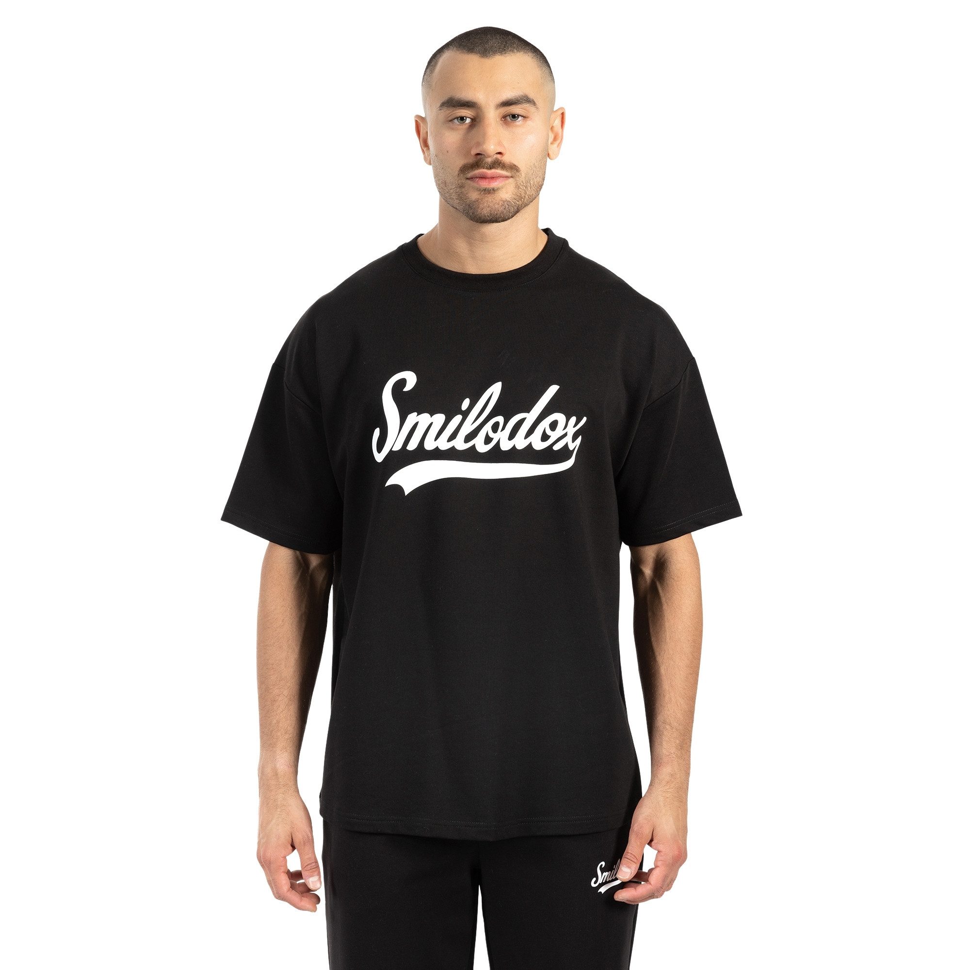 Smilodox T-Shirt Lorik, Locker geschnittenes Oversize Shirt mit Retro Front günstig online kaufen