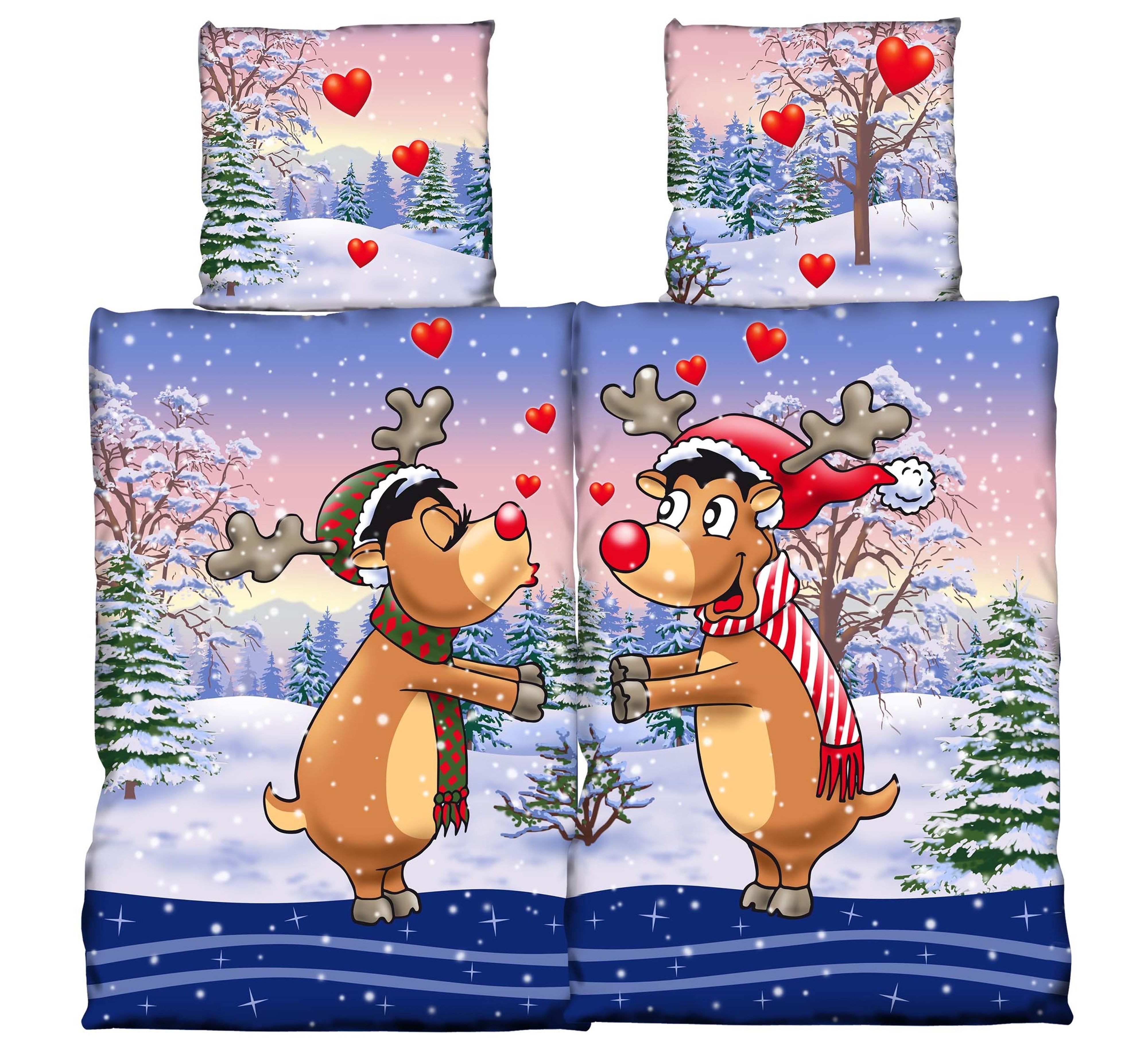 One Home Bettwäsche Winter Thermofleece, Fleece, 4 teilig, Weihnachten Part günstig online kaufen