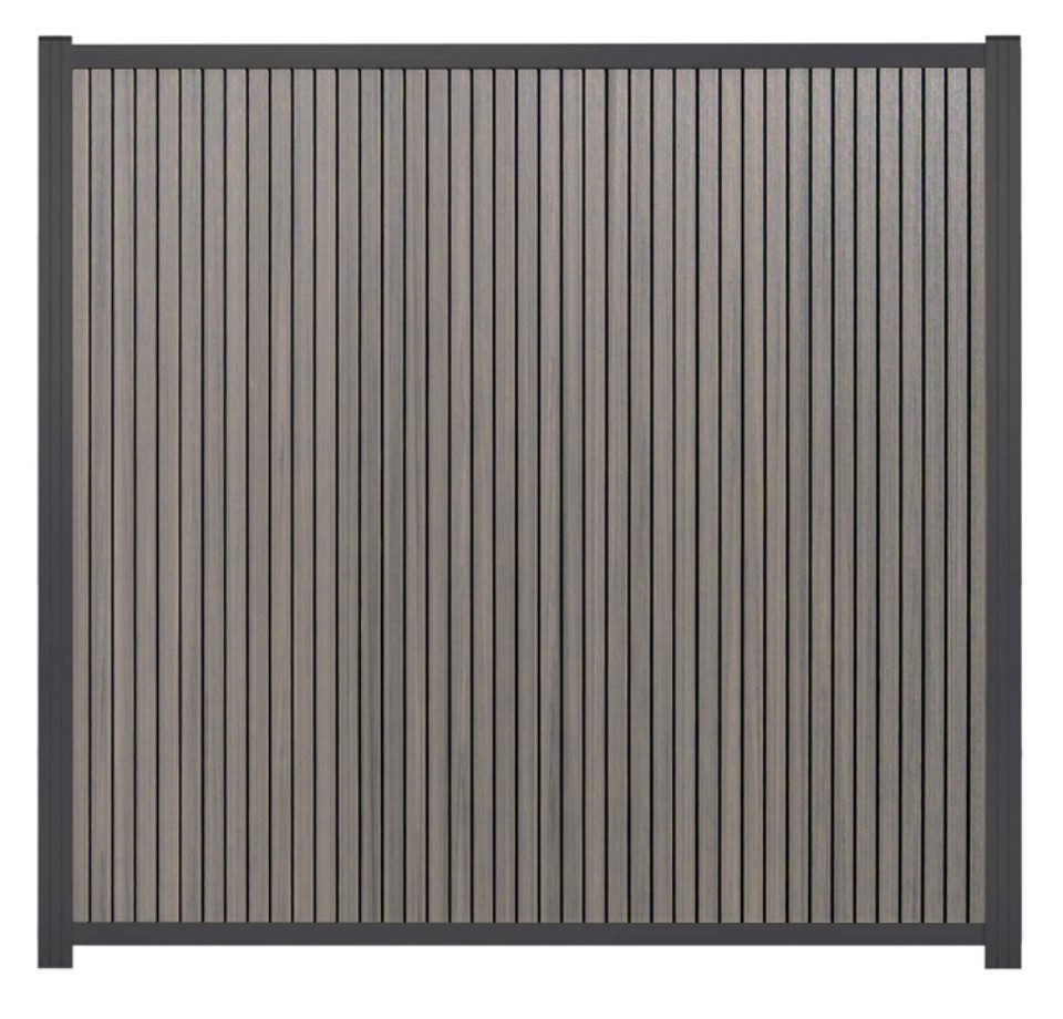 GartenLand Zaun Shadowline WPC Co-extrudiert ca. 180x180 cm, (Set, Ohne Pfosten, ca. 180x180 cm), Lamellen Co-Extrudiert, besonders haltbar, Pflegeleicht, Vertikal