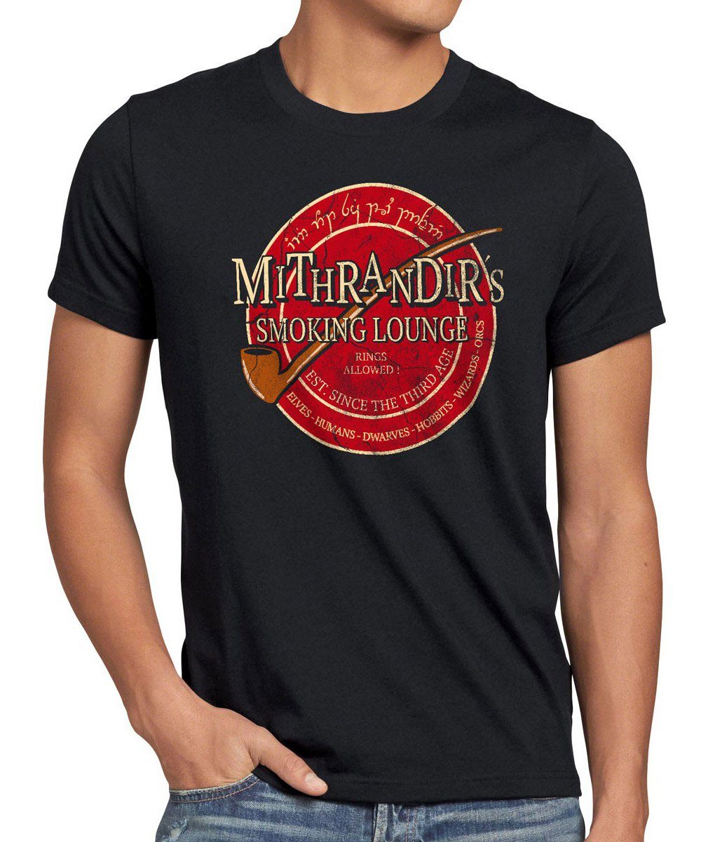 Print-Shirt Ringe der Mithrandir Herren hobbit Herr mordor T-Shirt schwarz gandalf style3 Smoking Auenland
