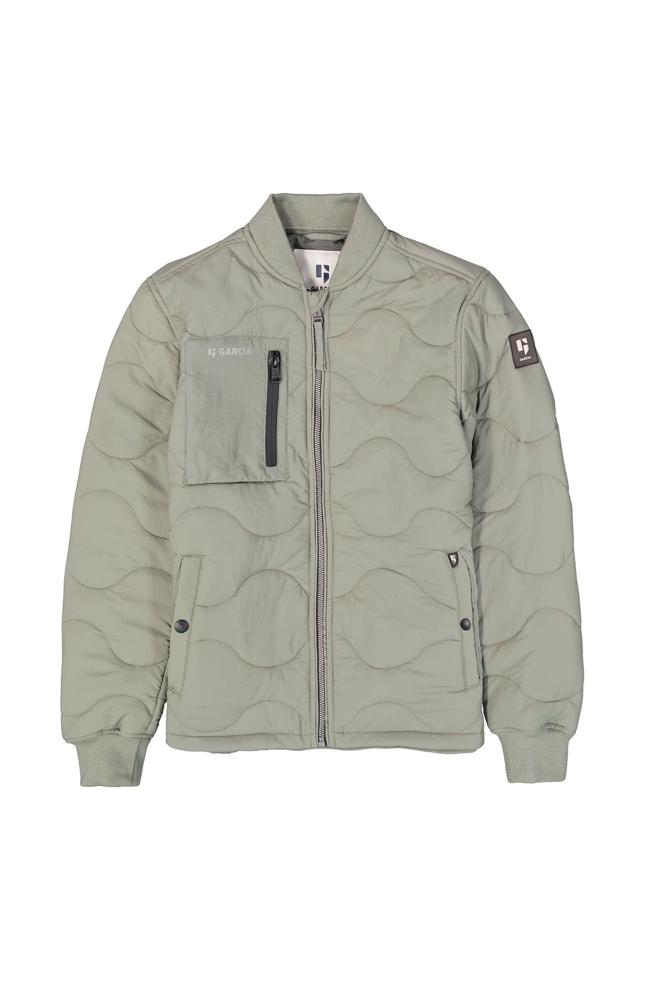 Garcia Outdoorjacke Graue Übergangsjacke ohne Kapuze mit Reißverschluss (GJ530201)