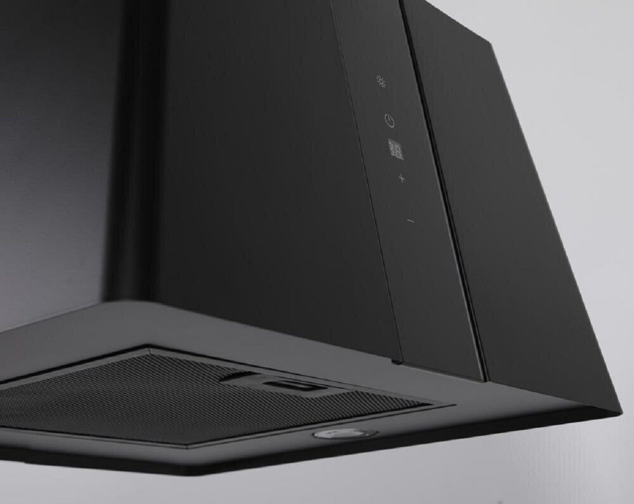 Baumann Inselhaube EVA EVA, Dunstabzugshaube 60cm Inselhaube 680m³/h Abluft Umluft schwarz