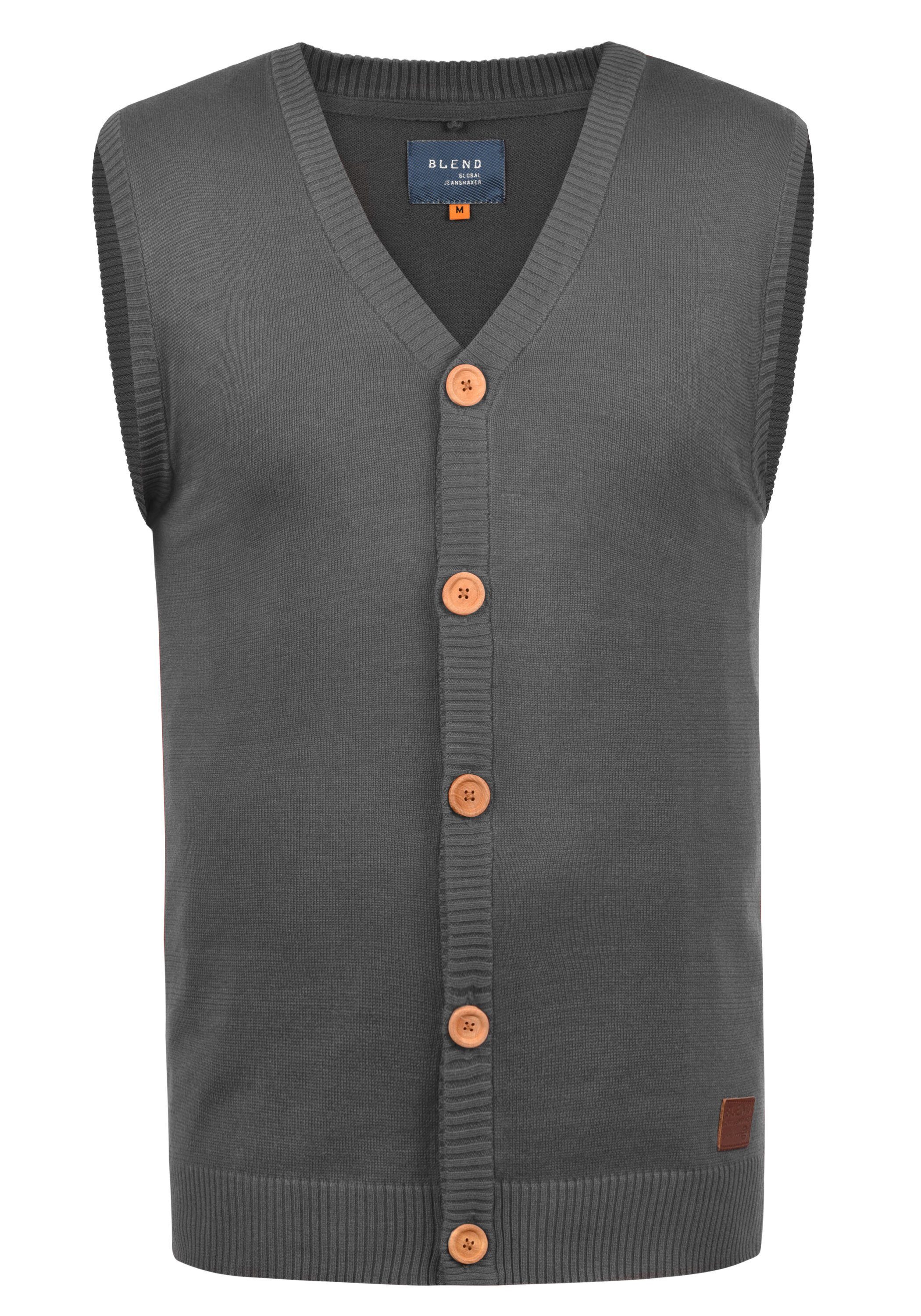 Blend Pullunder BHLennardo Stilvoller Pullunder mit Holzknopf-Leiste günstig online kaufen