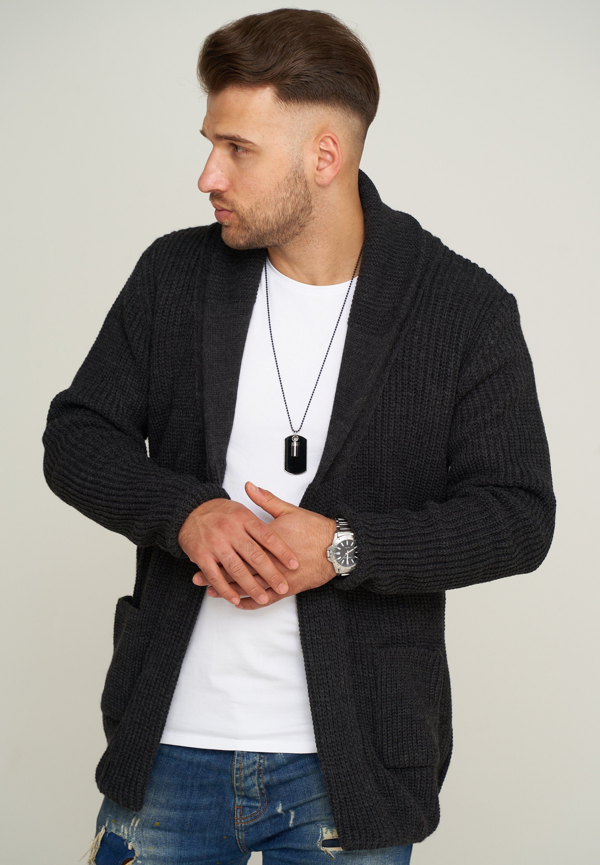 behype Strickjacke MKCARDY45 mit Schalkragen günstig online kaufen