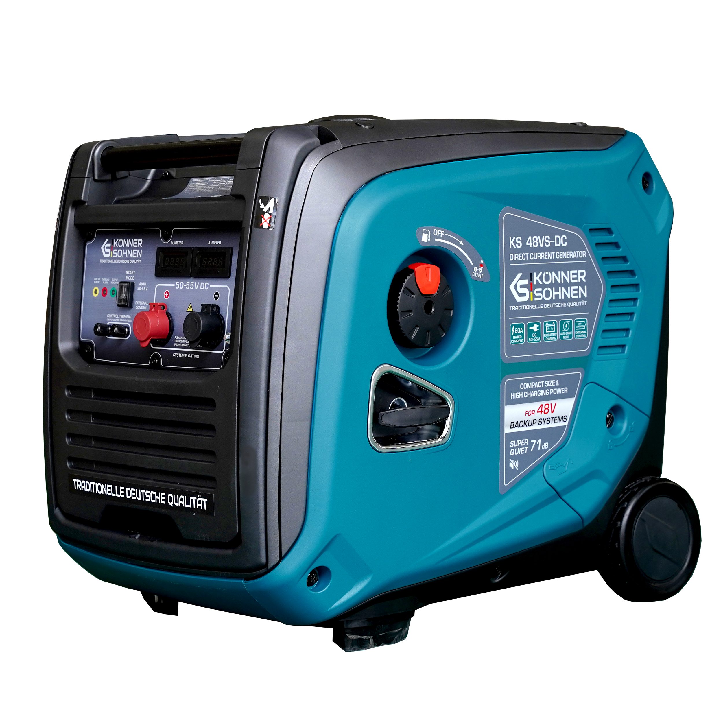 Könner & Söhnen Stromerzeuger KS 48VS-DC, (Gleichstromgenerator und Notstrom-Ladegerät, 1-tlg., für 48V-Batteriespeicher mit automatischem Start und Transportset), Ladestrom bis 60 A, AUTO & EXTERNAL CONTROL Modus, schallgedämmt