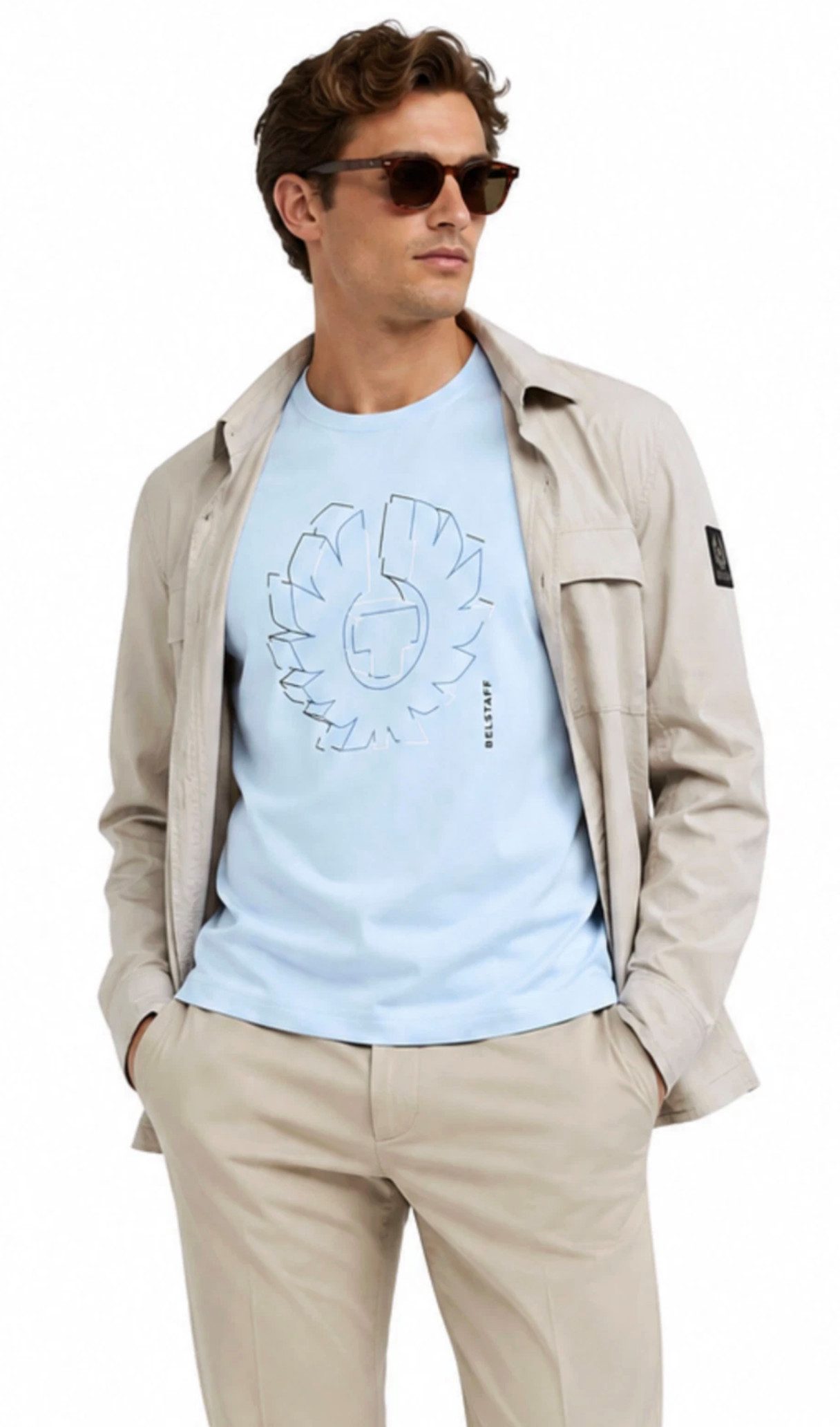 Belstaff T-Shirt London Retro Deconstructed Phoenix Cotton Regular Cut (1-tlg) Phoenix in einer geometrischen Liniengrafik neu interpretiert.