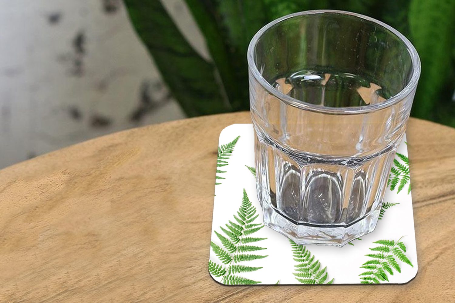 MuchoWow Glasuntersetzer Grün für Tasse Tropisch Untersetzer, Tischuntersetzer, 6-tlg., Gläser, Zubehör Glasuntersetzer, - - Farn, Korkuntersetzer