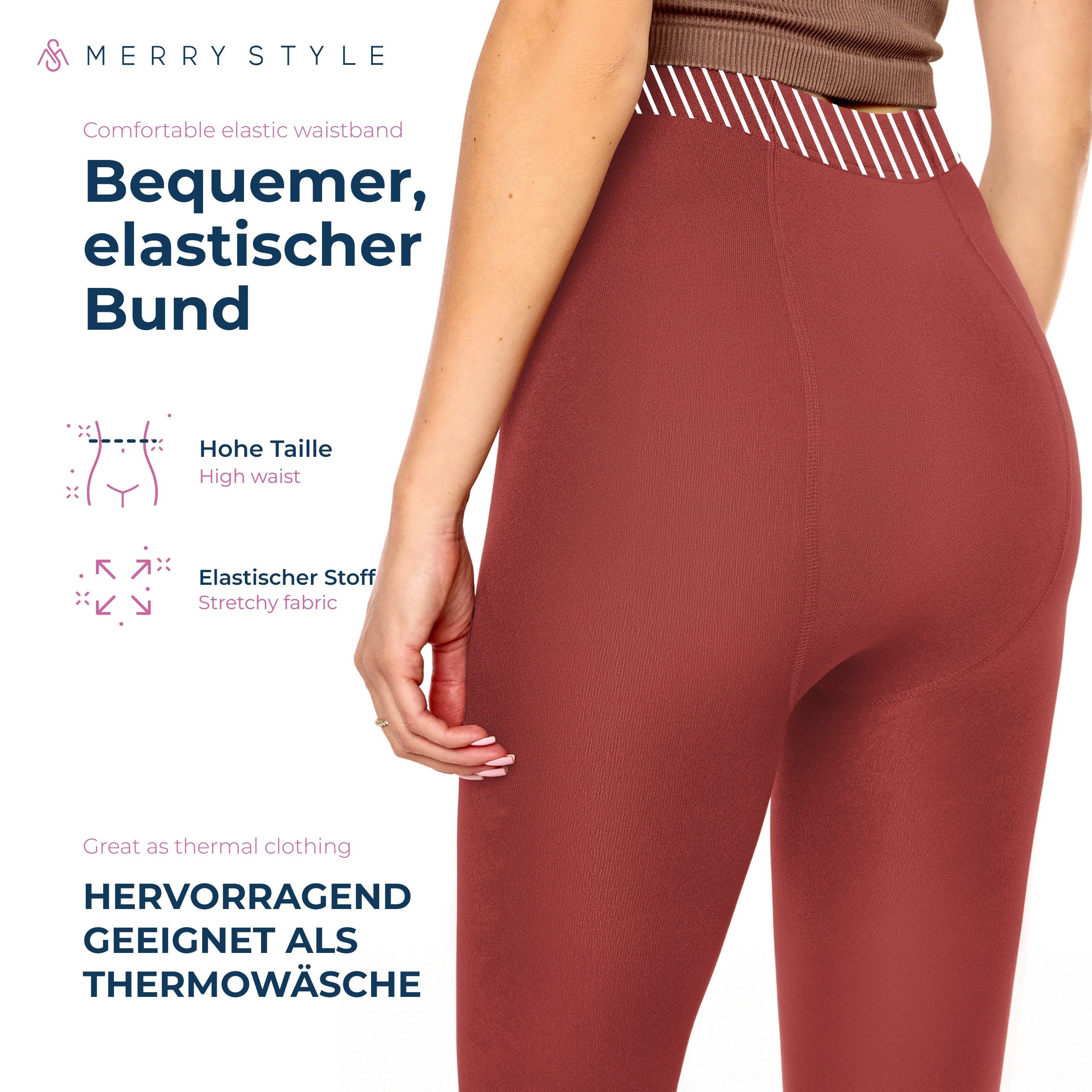 Merry Style Strumpfhose Thermo Strumpfhose Damen Winter Wärme Tights Gefütterte MS-ATX-442 (1 St) – Bild 4 von 5