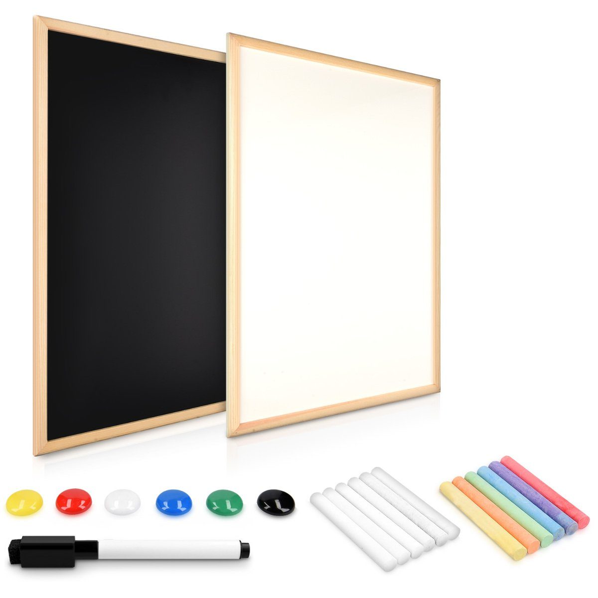 Tafel 2in1 Magnet-Tafel Whiteboard/Kreidetafel - 60x40 cm, magnetisch