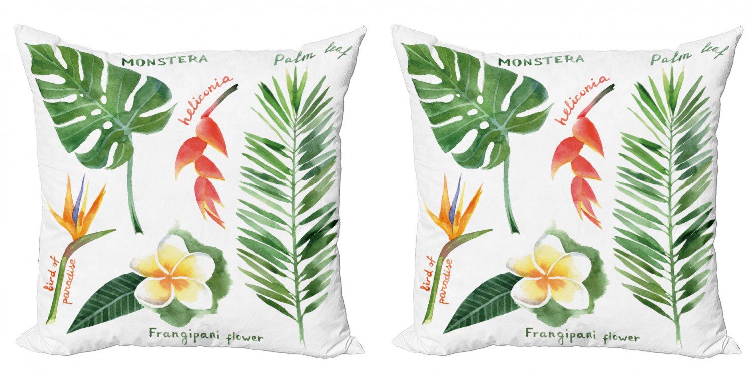 Kissenbezüge Modern Accent Doppelseitiger Digitaldruck, Abakuhaus (2 Stück), Pflanze Tropical Flora