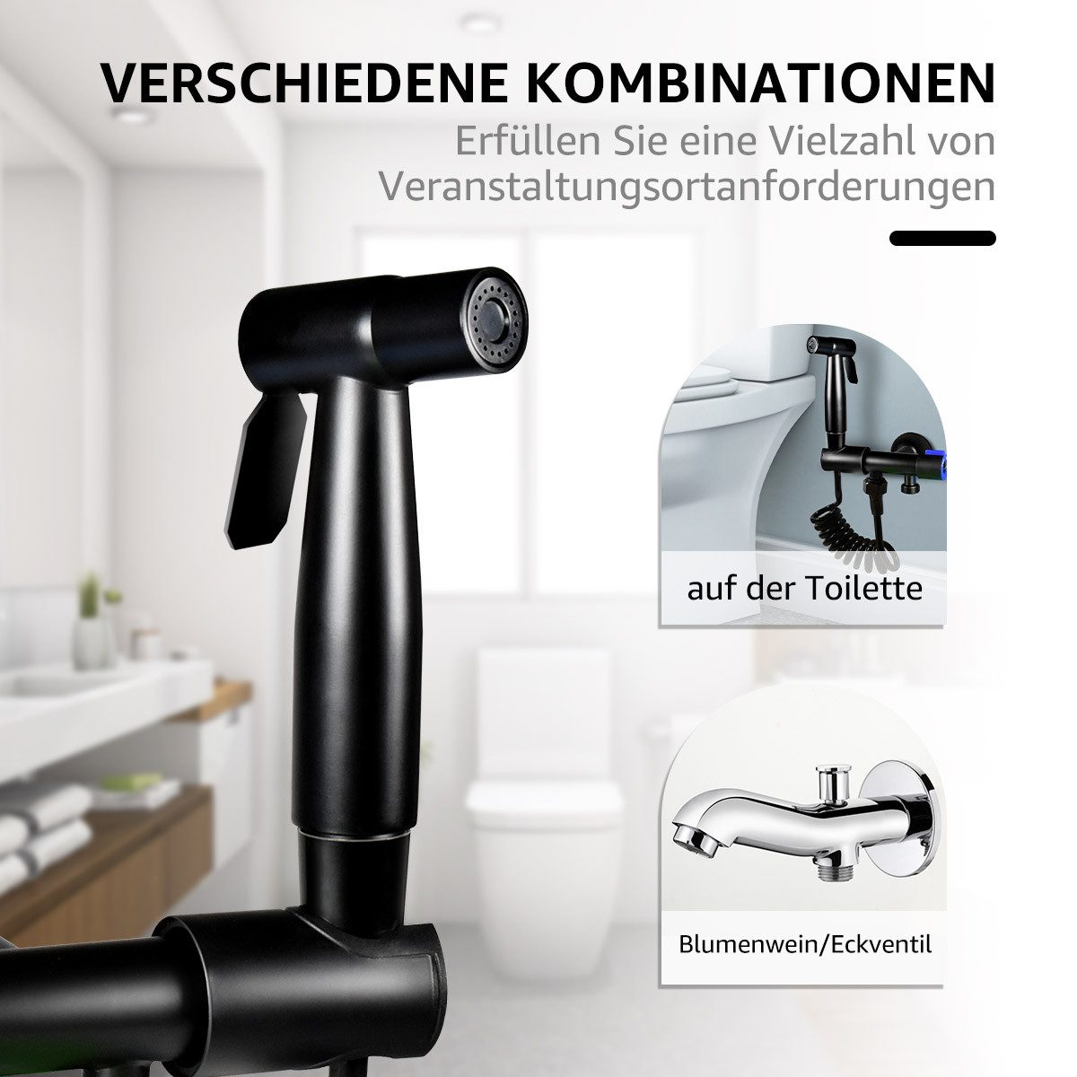 Eumaty Bidetarmatur Bidet Handbrause Toilette Bad Armaturen Edelstahl Bidet günstig online kaufen