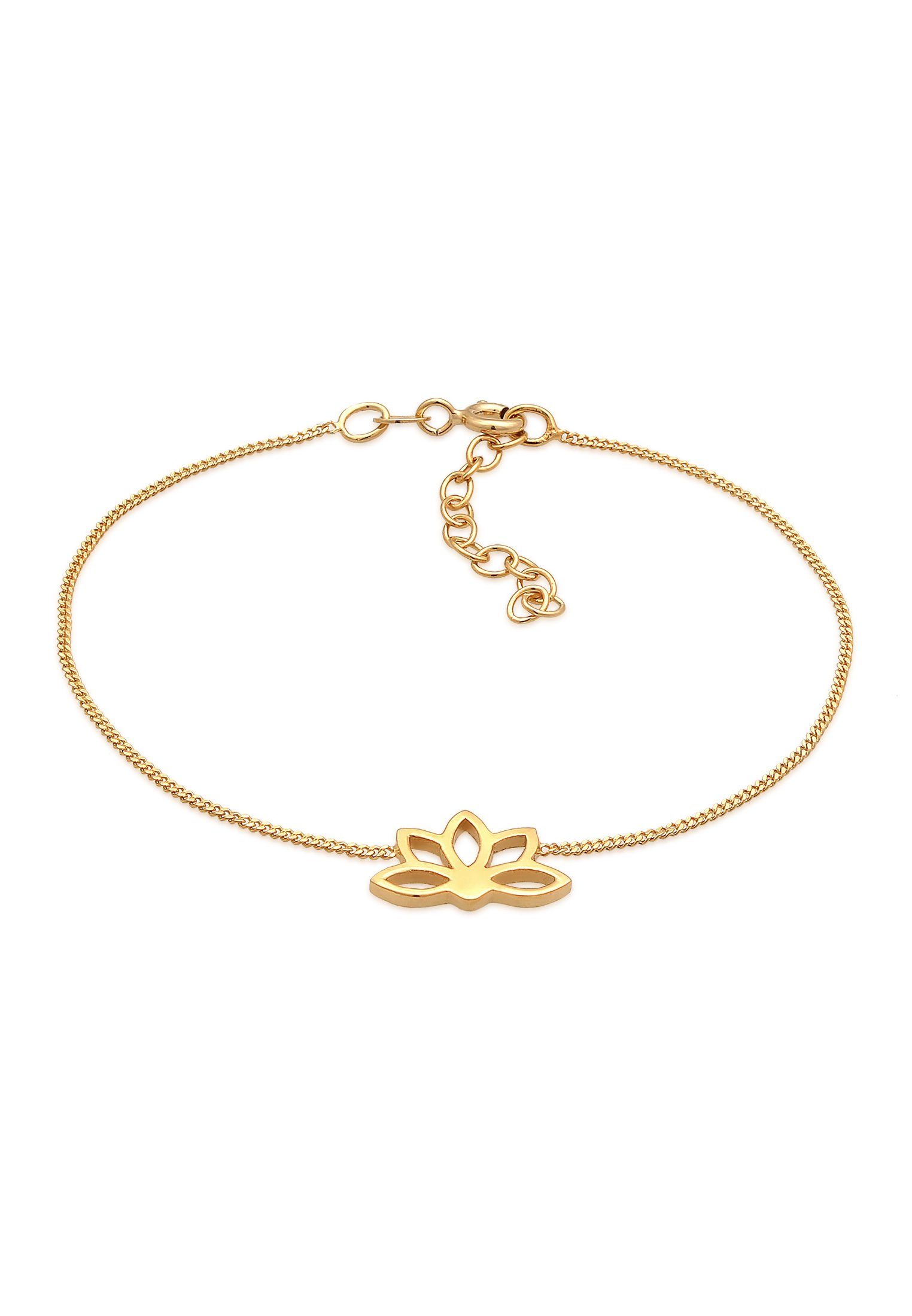 Elli Armband Lotusblume Yoga Blume Spirituell 925 Silber, Lotusblume Gold