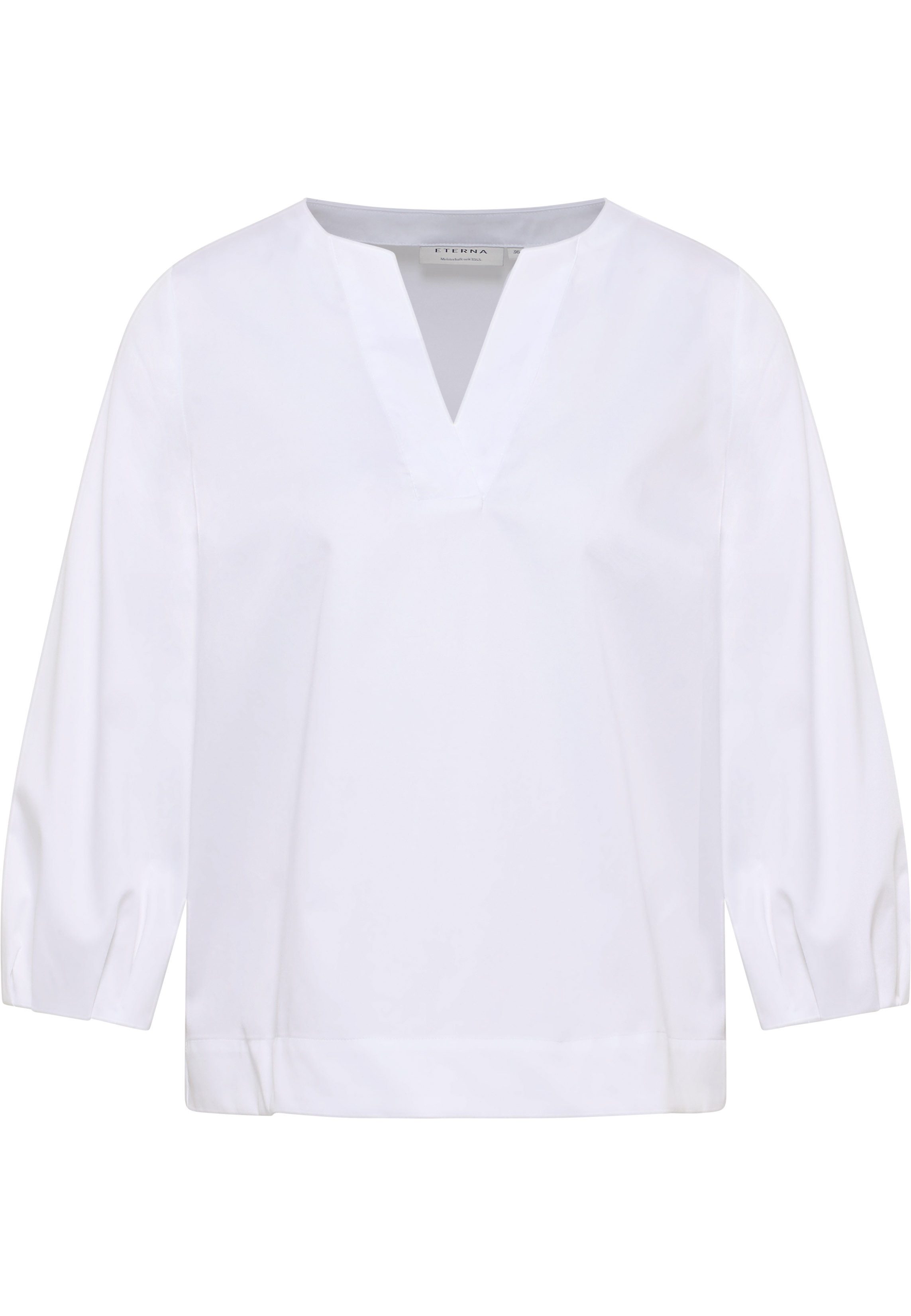 Eterna Blusentop ETERNA LOOSE FIT 3/4 Arm Bluse weiss satin 5585-00-R329