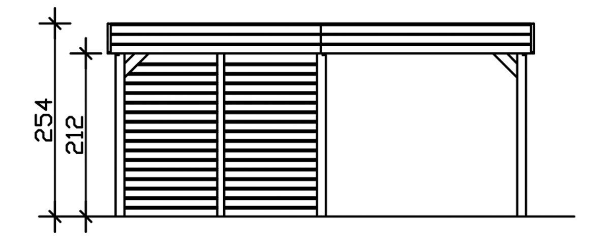 BxT: 557x708 207 cm, 4, Einfahrtshöhe, Doppelcarport (Set), cm Friesland Geräteraum Skanholz mit