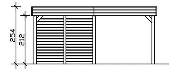 Skanholz Doppelcarport Friesland 4, BxT: 557x708 cm, 207 cm Einfahrtshöhe, (Set), mit Geräteraum