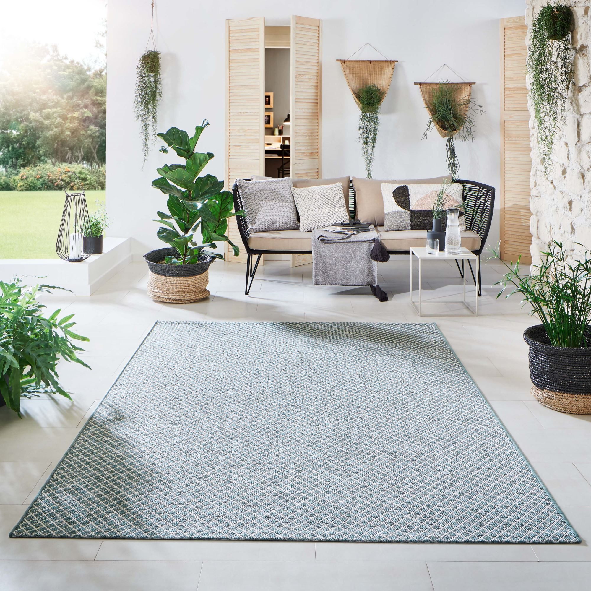 Steffensmeier Teppich Öland Raute, Rechteckig, In- und Outdoor, wasserfest