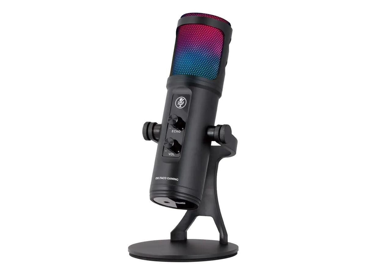 DELTACO Streaming-Mikrofon DELTACO GAMING RGB Streaming Microphone, Black