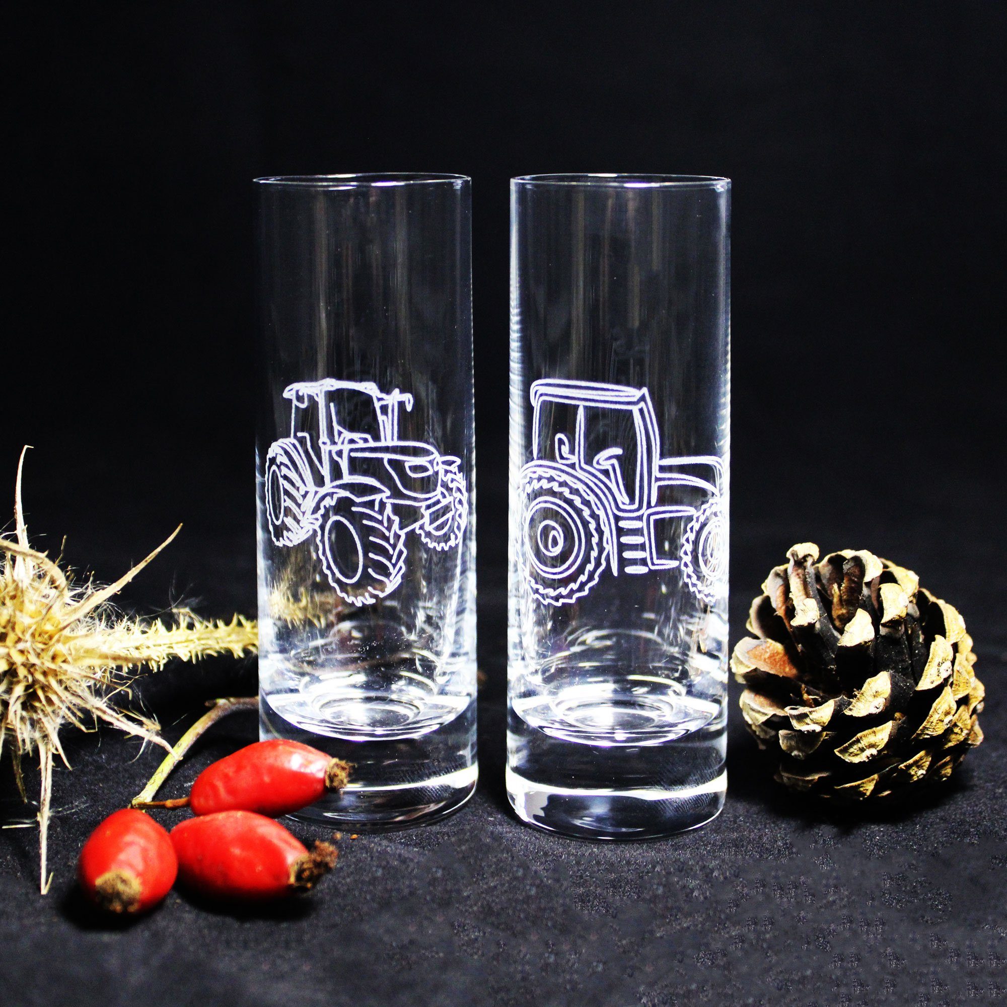 Bohemia Crystal Schnapsglas Barline, Kristallglas, Traktormotive, 6-teilig, Inhalt 50 ml, Schnapsglas-Set