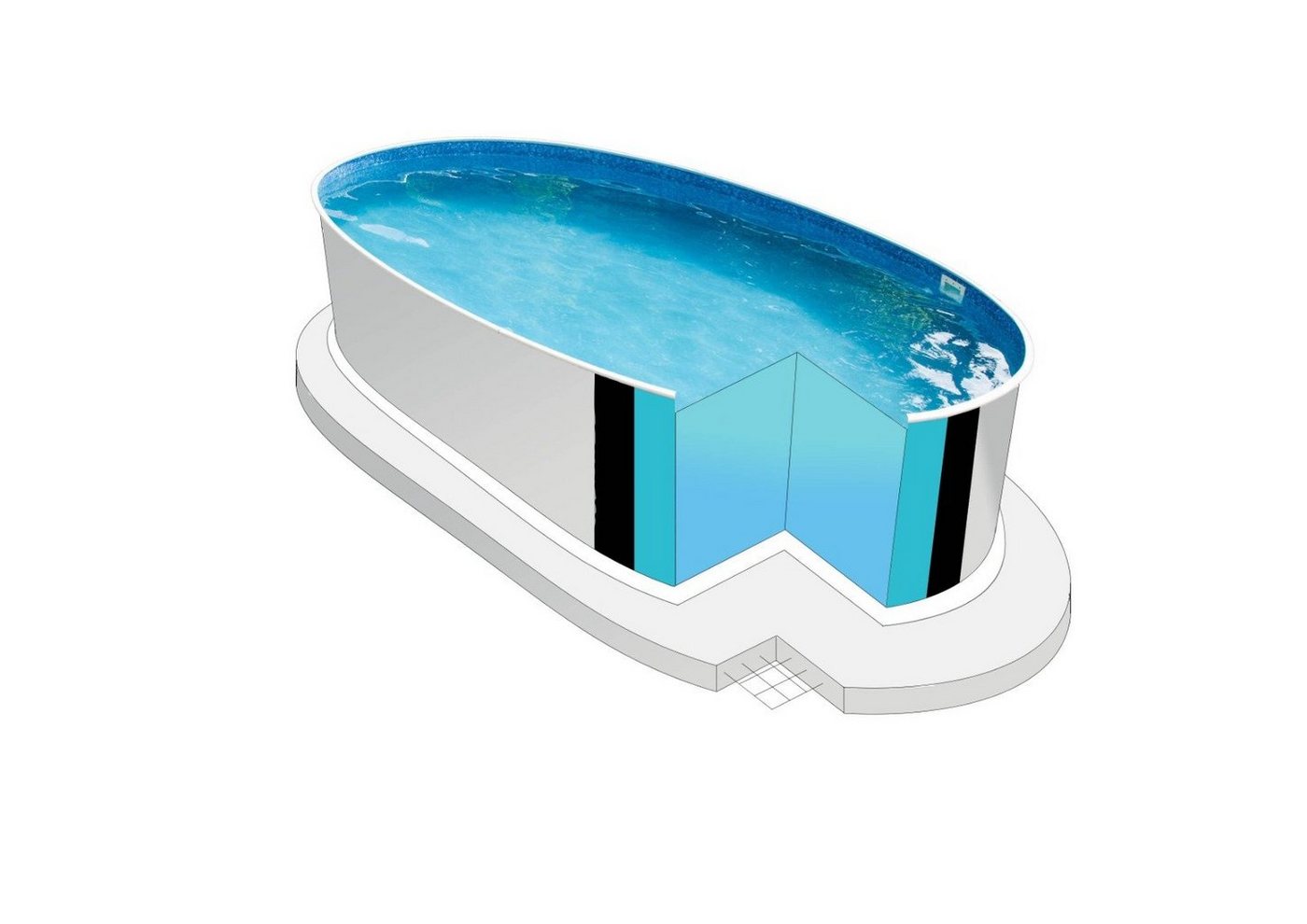 Thumbnail - Poolomio Pool Stahlwandpool Oval Ibiza 320 x 600 x 120 cm (Set)