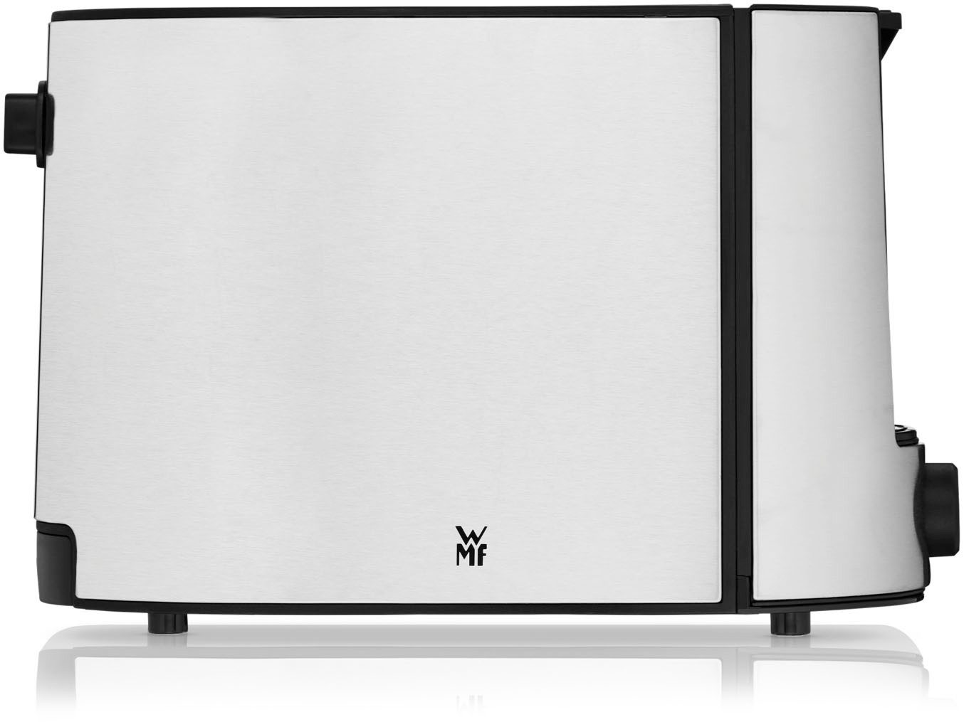 WMF Тостери Bueno Pro, Тостер на 2 скибочки mit integriertem Brötchenaufsatz, 2 kurze Schlitze, für 2 Scheiben, 870 W, 6 Bräunungsstufen, Brotzentrierung, Krümelschublade, Cromargan Gehäuse
