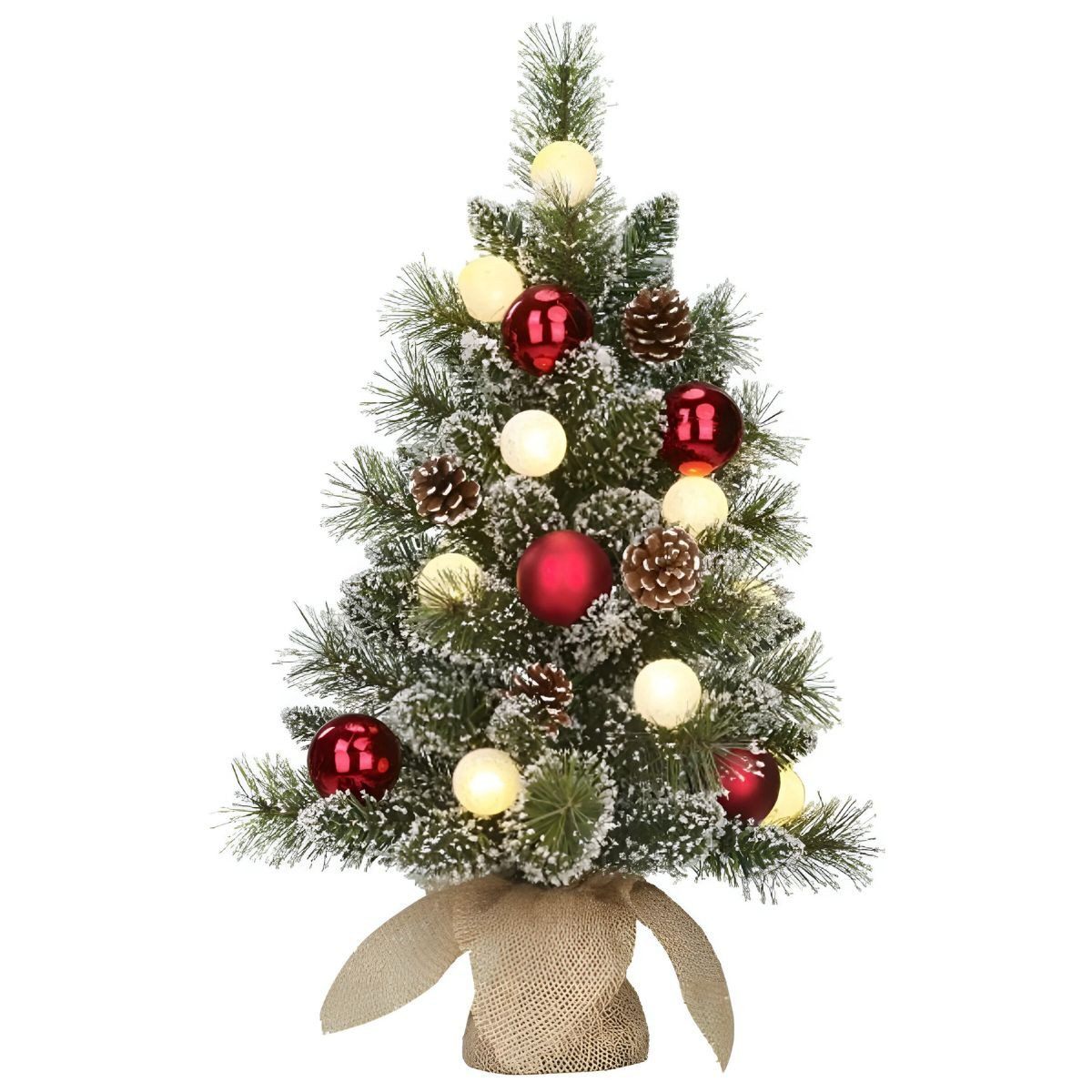 Black Box Trees Künstlicher Weihnachtsbaum Black Box Trees Kaprun Weihnachtsbaum mit Burlap gruen frosted rot 10L