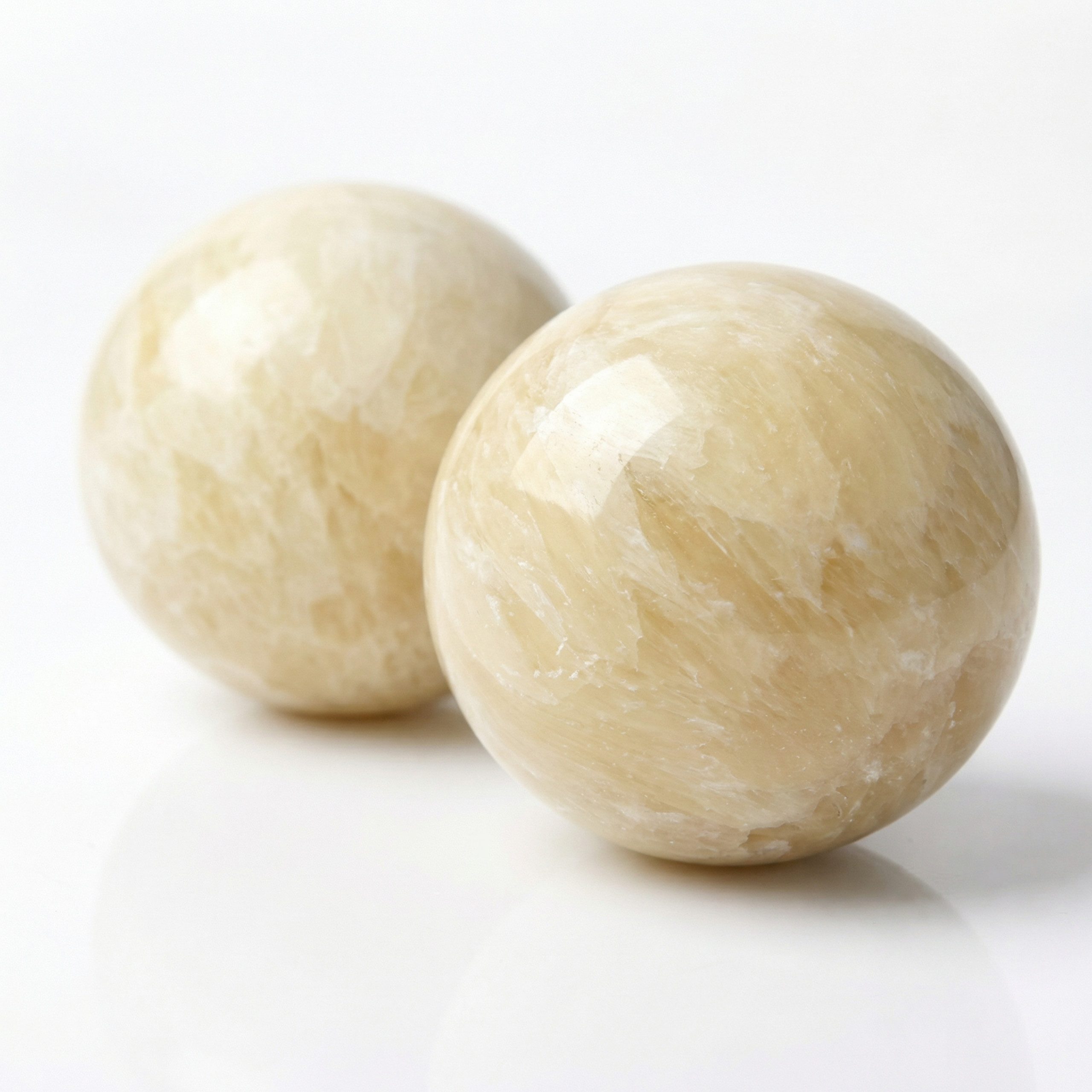 INTERGARDEN Massageball Qi Gong Kugeln Naturstein – Poliert, Massage- & Handkugeln 2er Set