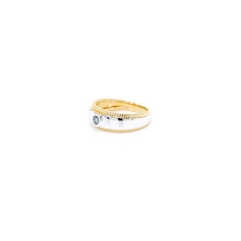 Cavill Diamantring Himmelblauer Diamant Goldplattierter Silberring (1-tlg)