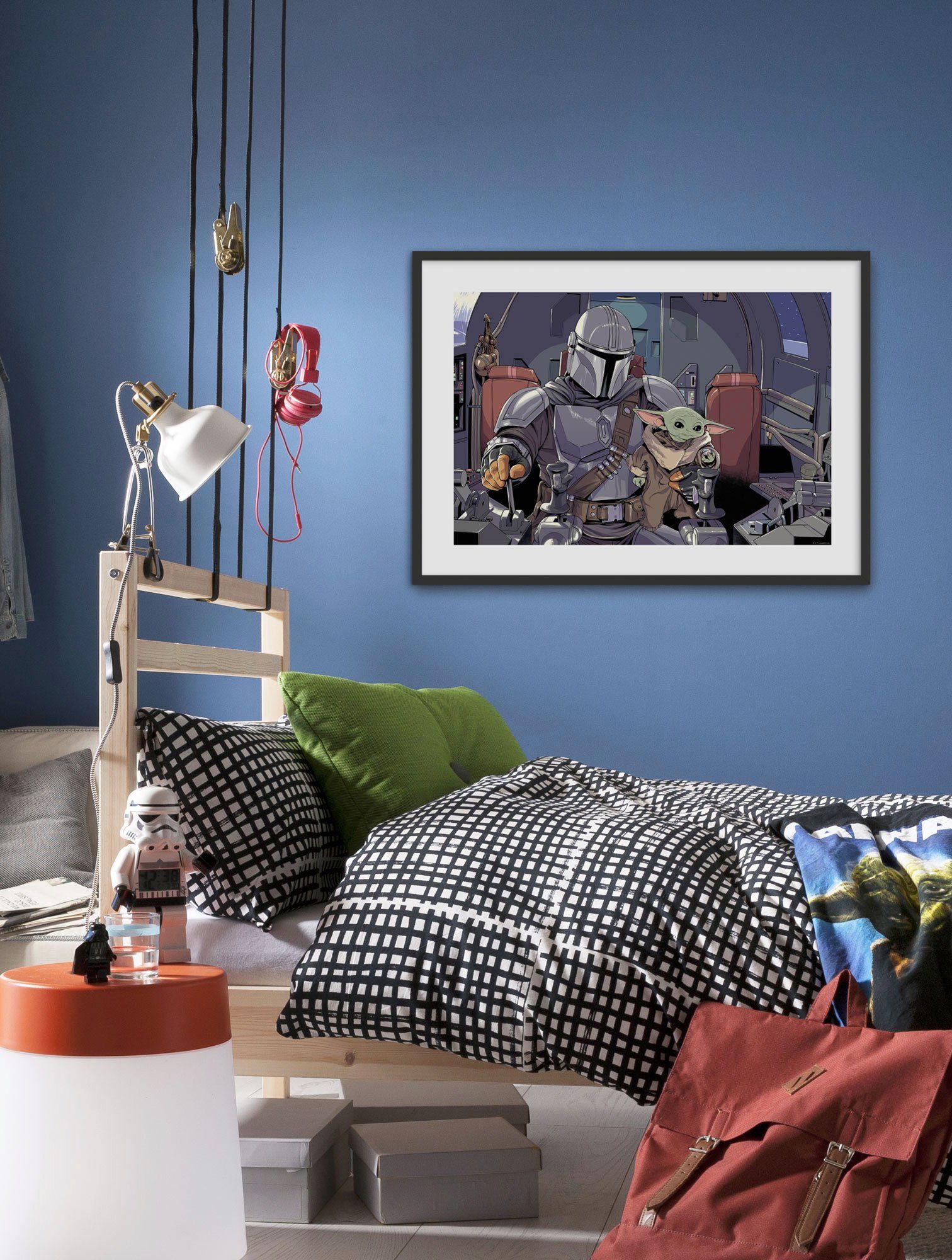 Komar Bild Mandalorian The Child Cockpit, Disney, Star Wars (1 St), Wandbild zur Dekoration im Kinderzimmer - ohne Rahmen