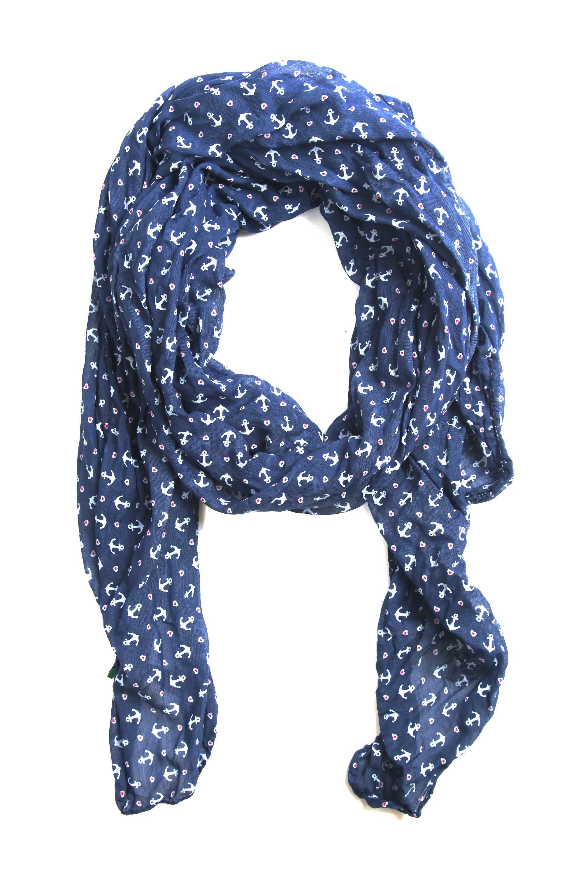 COLLEZIONE ALESSANDRO Modeschal Elsa, (1-St), in marine Design mit Ankern i günstig online kaufen