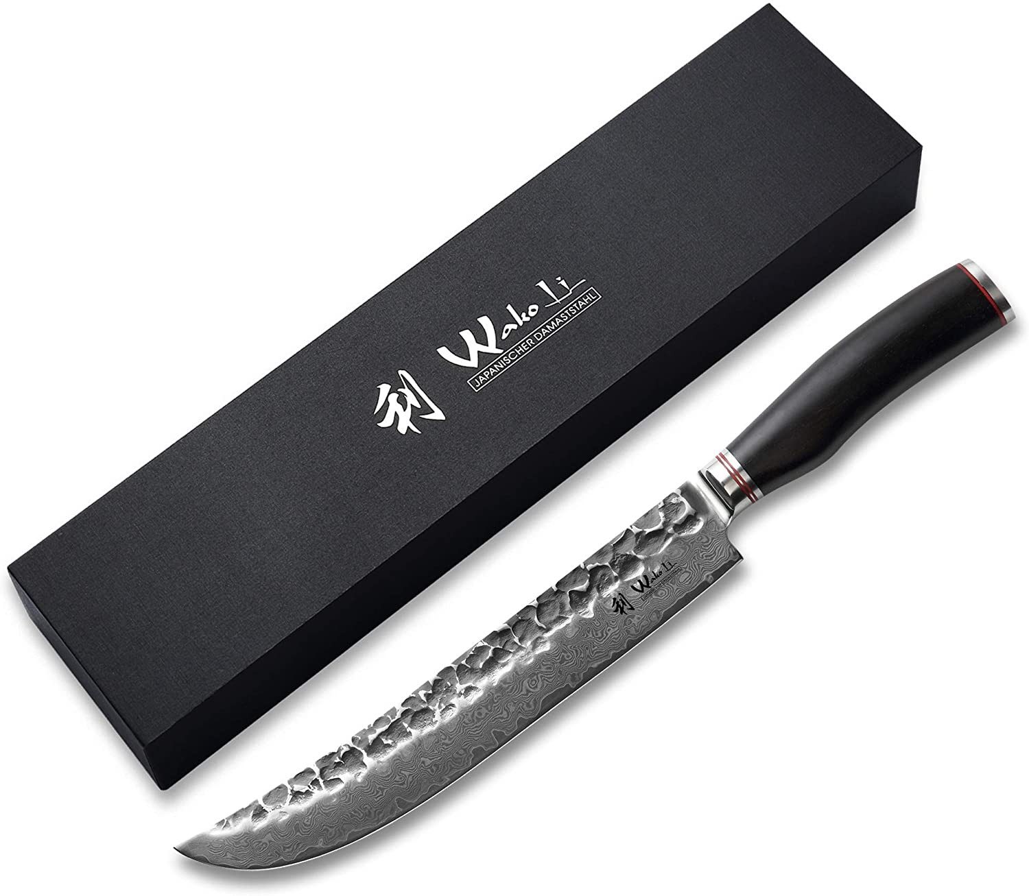 Wakoli Tranchiermesser EBO Damast Filetiermesser Küchenmesser Kochmesser 25 cm Klinge