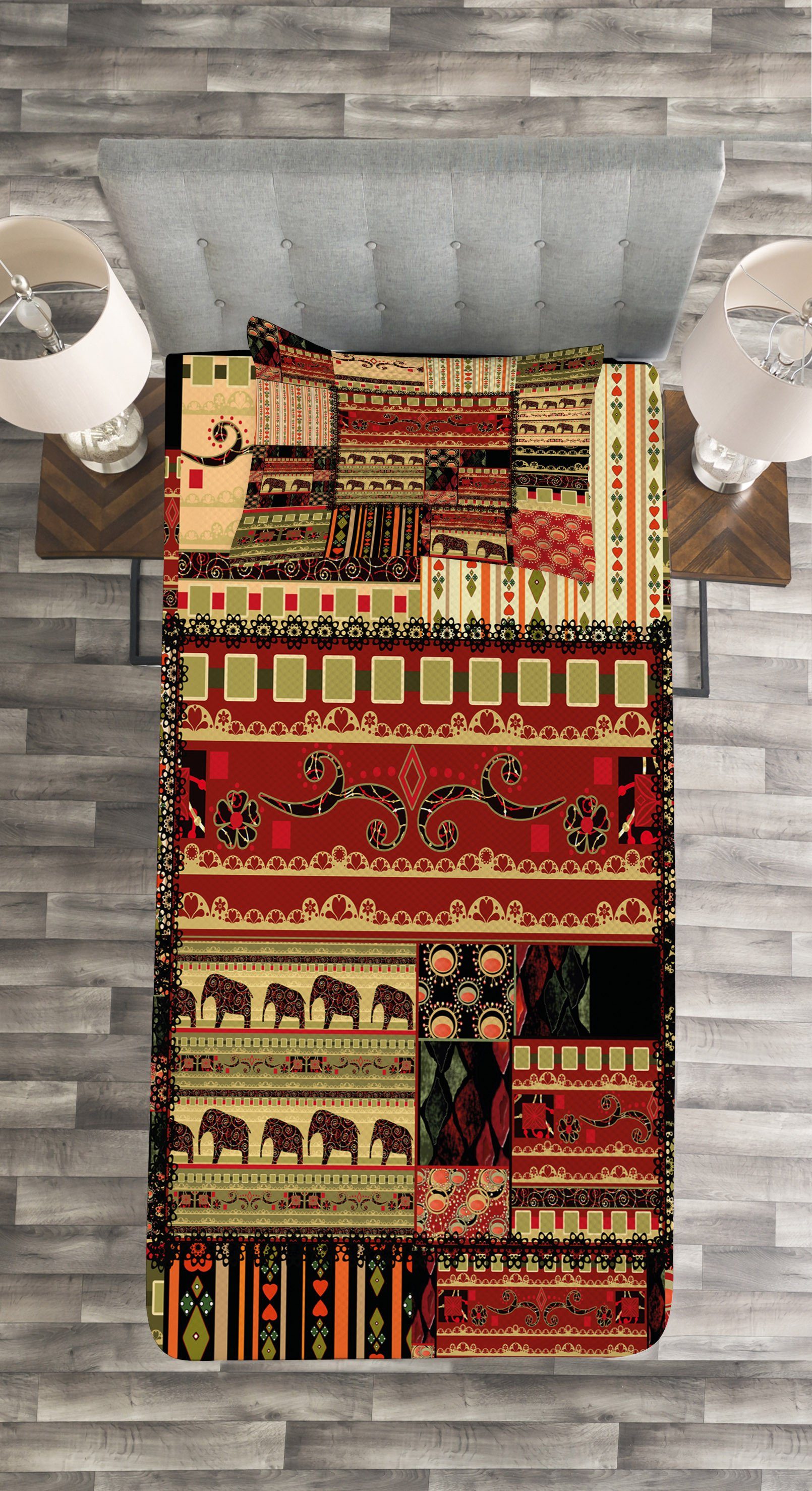 Abakuhaus, Waschbar, Kissenbezügen Set Tagesdecke mit Patchwork Stil afrikanisch Asiatische